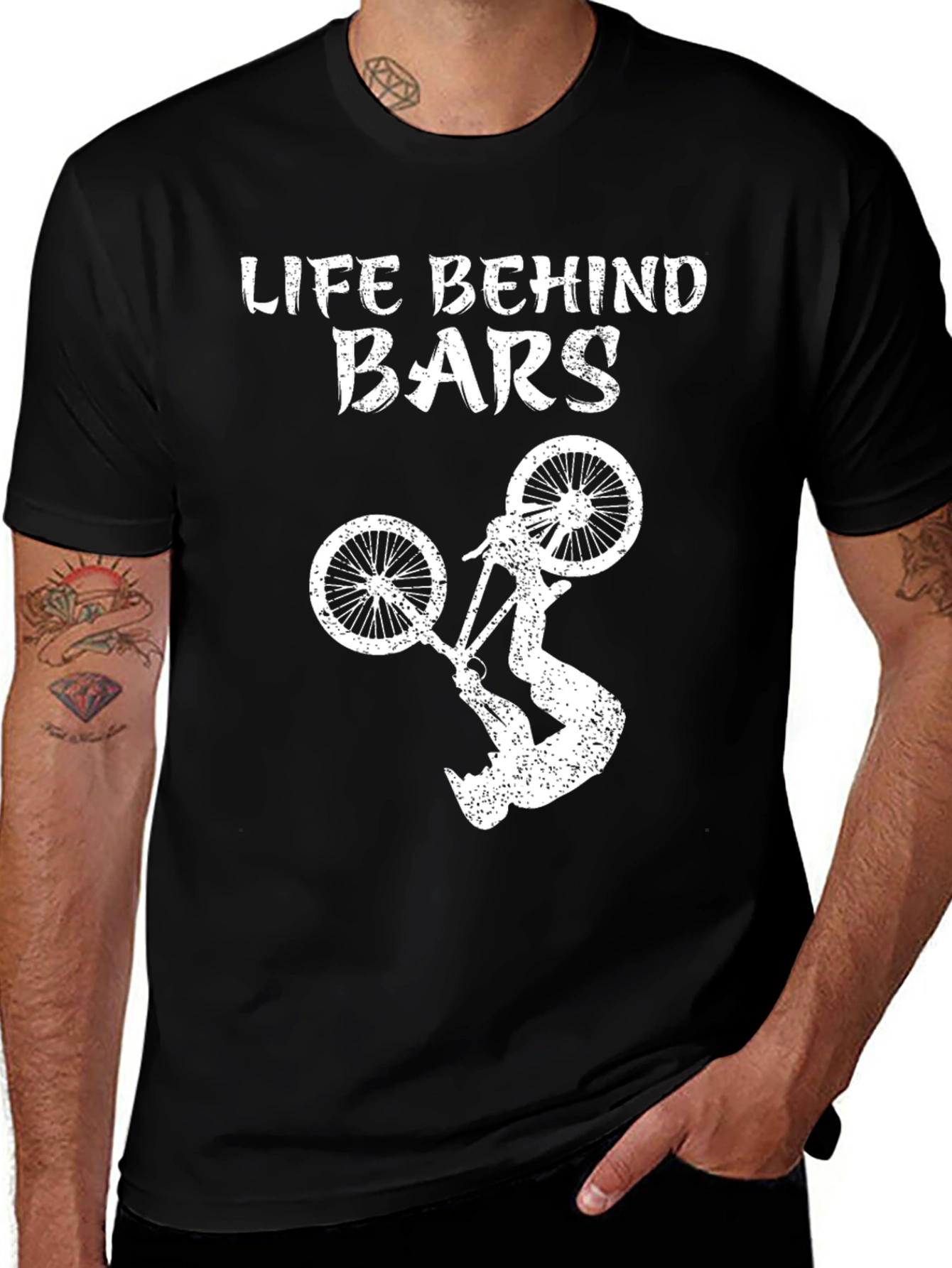 Life Behind Bars Bike Stunt T-Shirt - Black