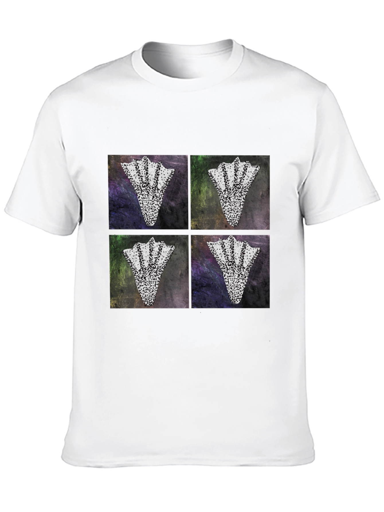 Abstract Motif Graphic Tee for Men - Black