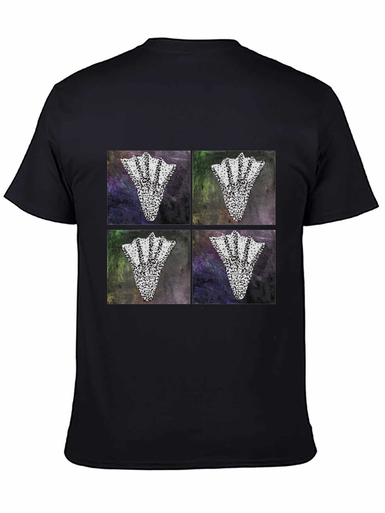 Abstract Motif Graphic Tee for Men - Black