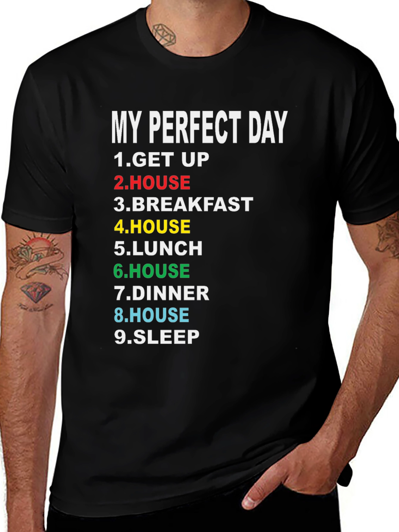 My Perfect Day Graphic T-Shirt Funny Lazy Day Tee