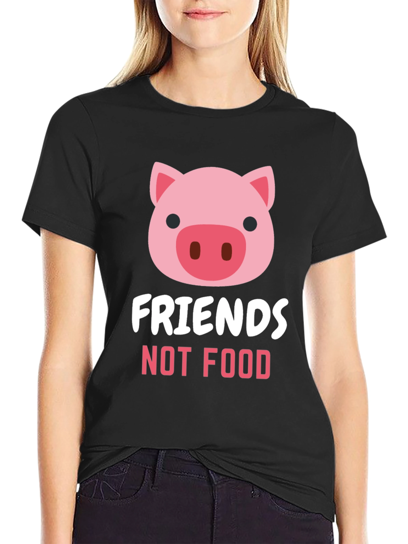 Vegan T-Shirt - Friends Not Food Pig Tee