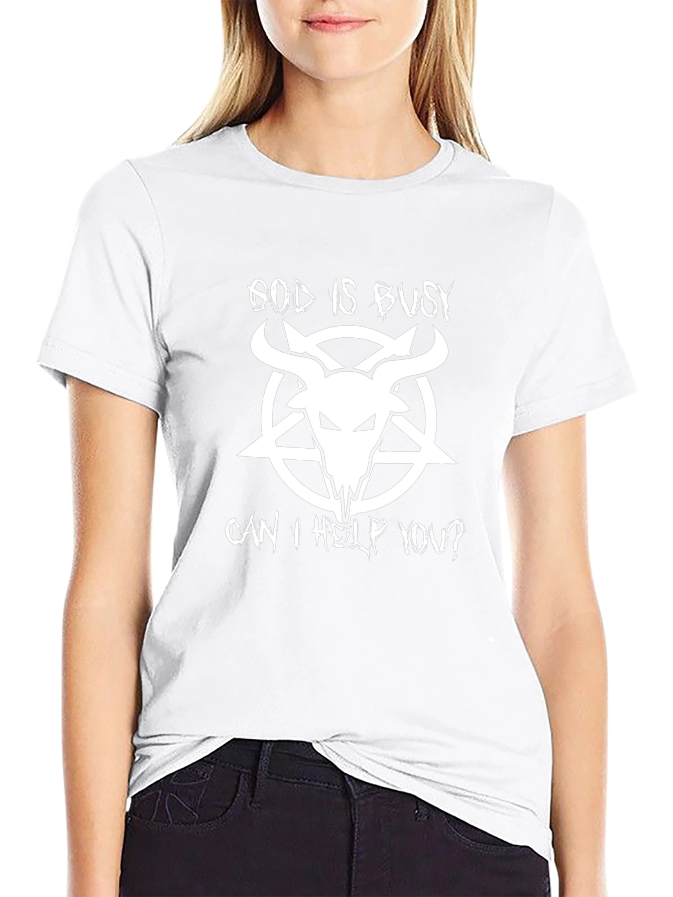 God Is Busy Graphic T-Shirt - Black