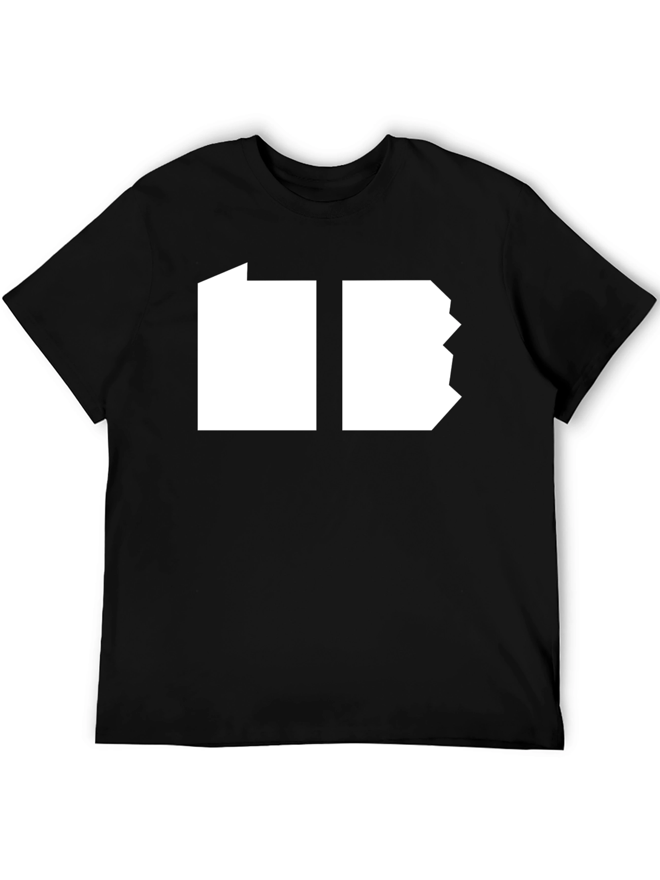 Modern Geometric Graphic T-Shirt - Black