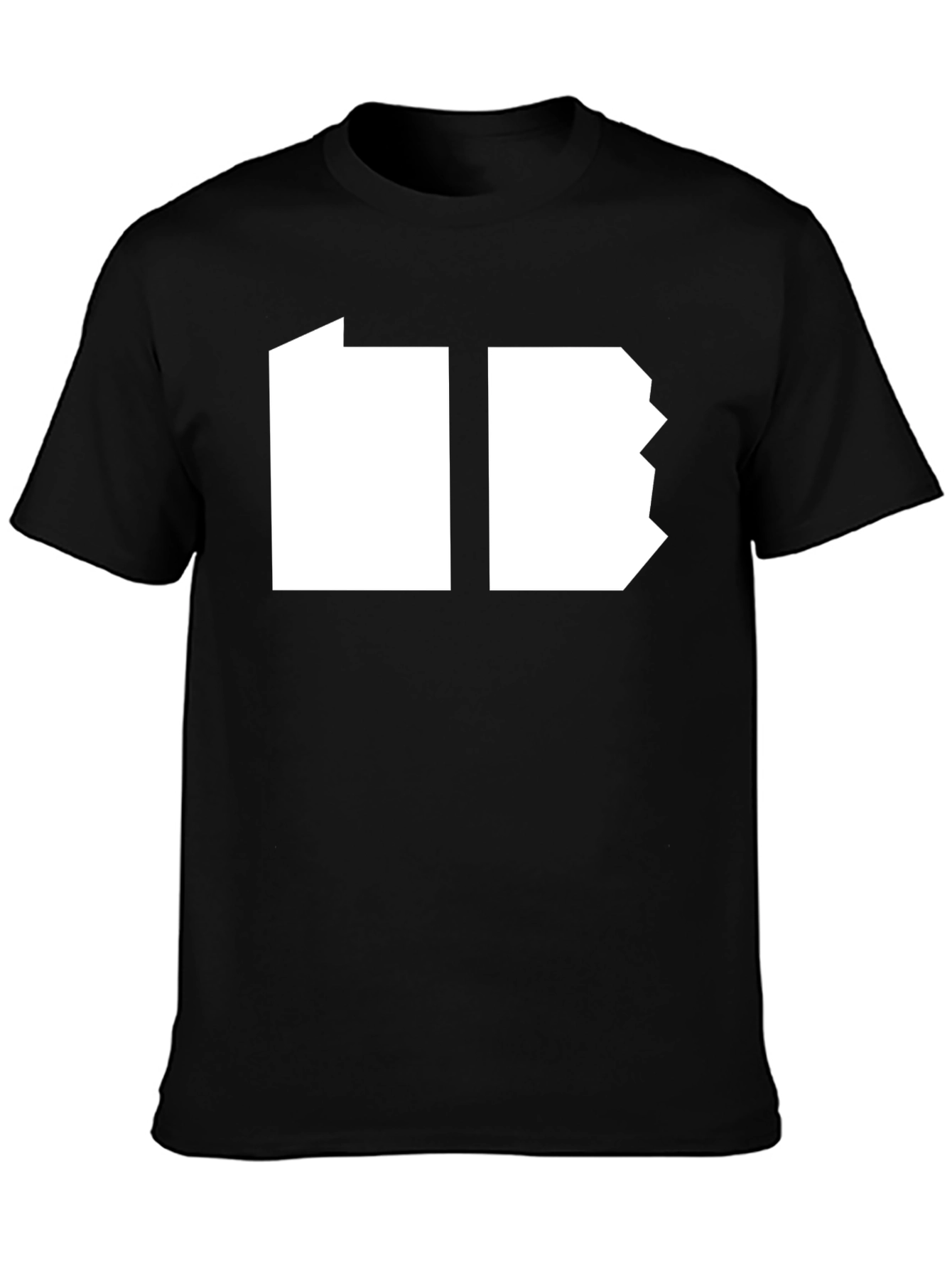 Modern Geometric Graphic T-Shirt - Black