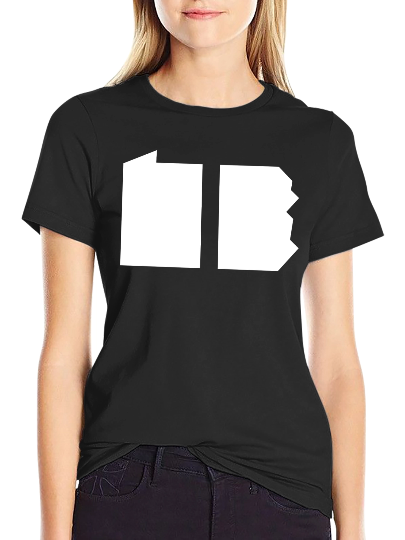 Modern Geometric Graphic T-Shirt - Black