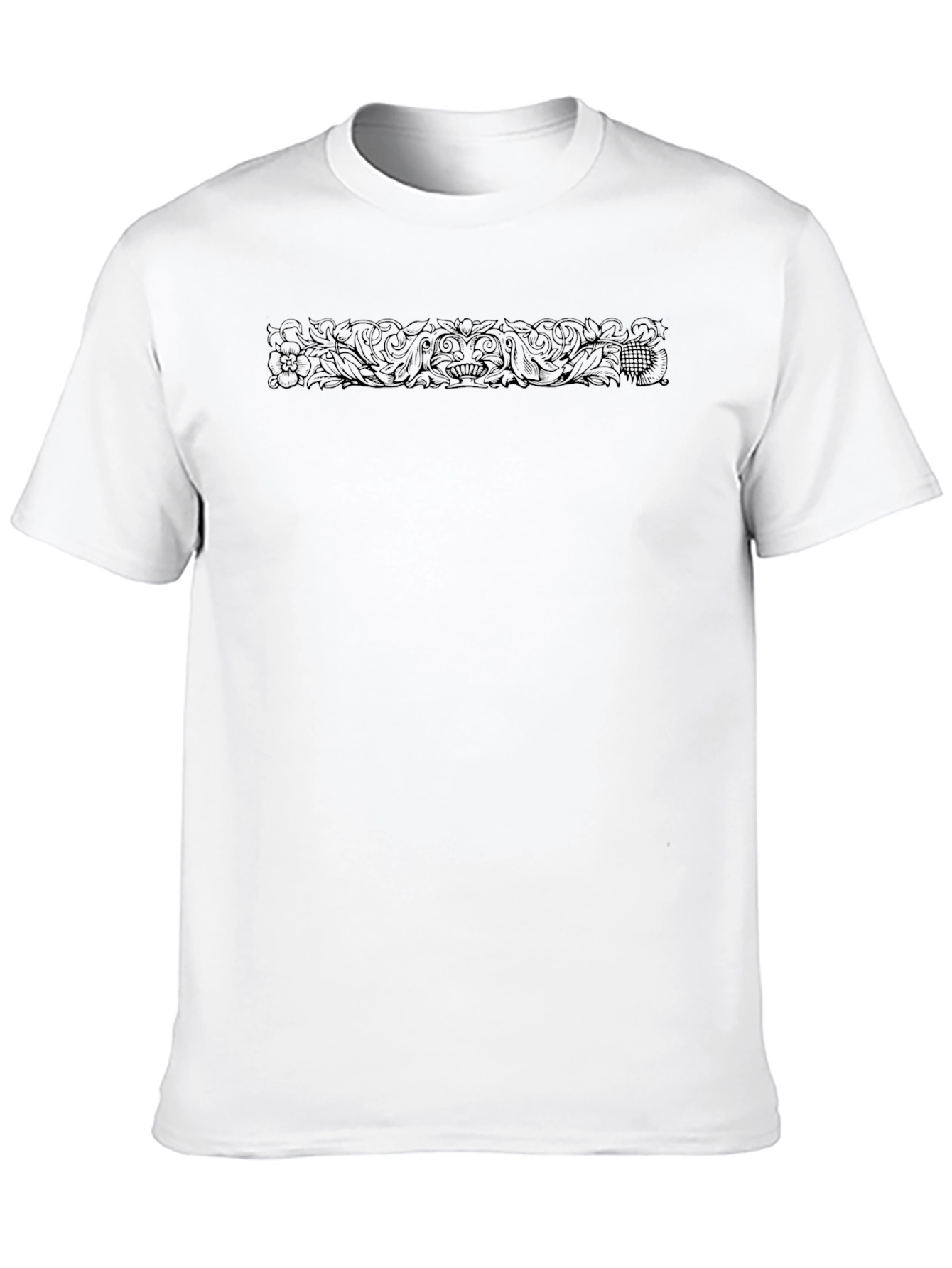 Mens Black Graphic Print Crew Neck T-Shirt