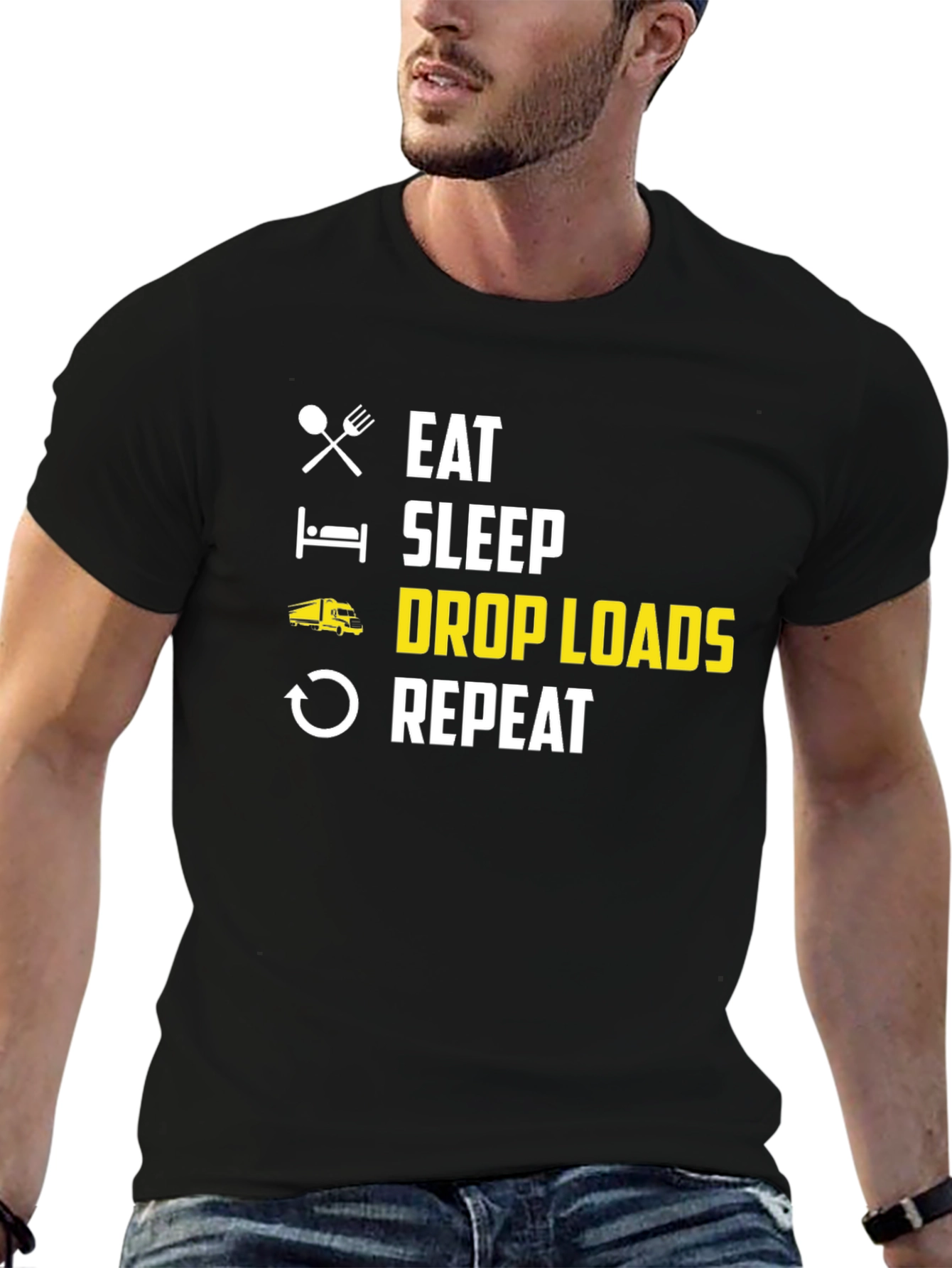 Eat Sleep Drop Loads Repeat Trucker T-Shirt