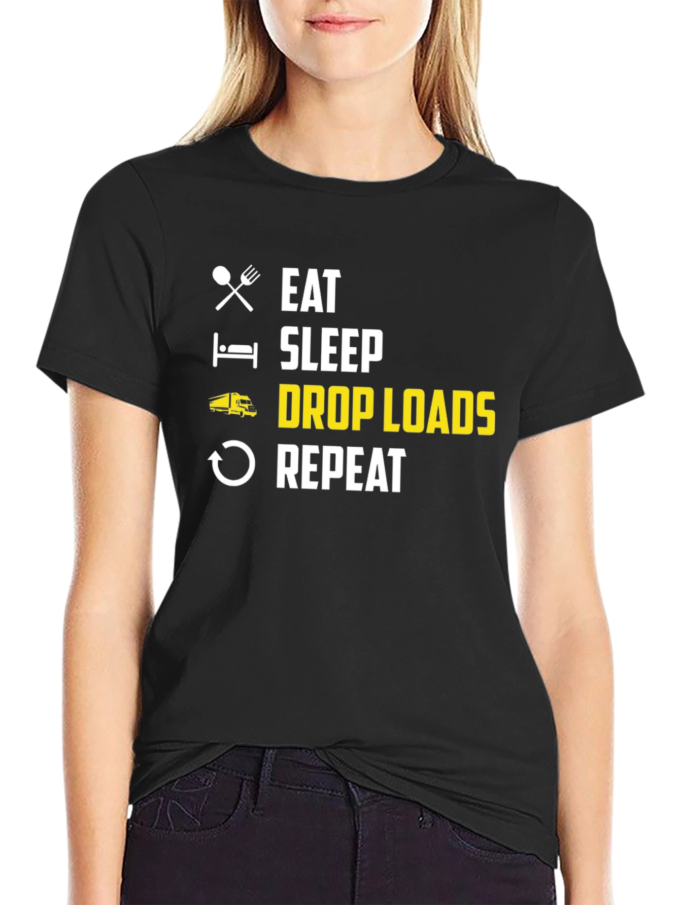 Eat Sleep Drop Loads Repeat Trucker T-Shirt