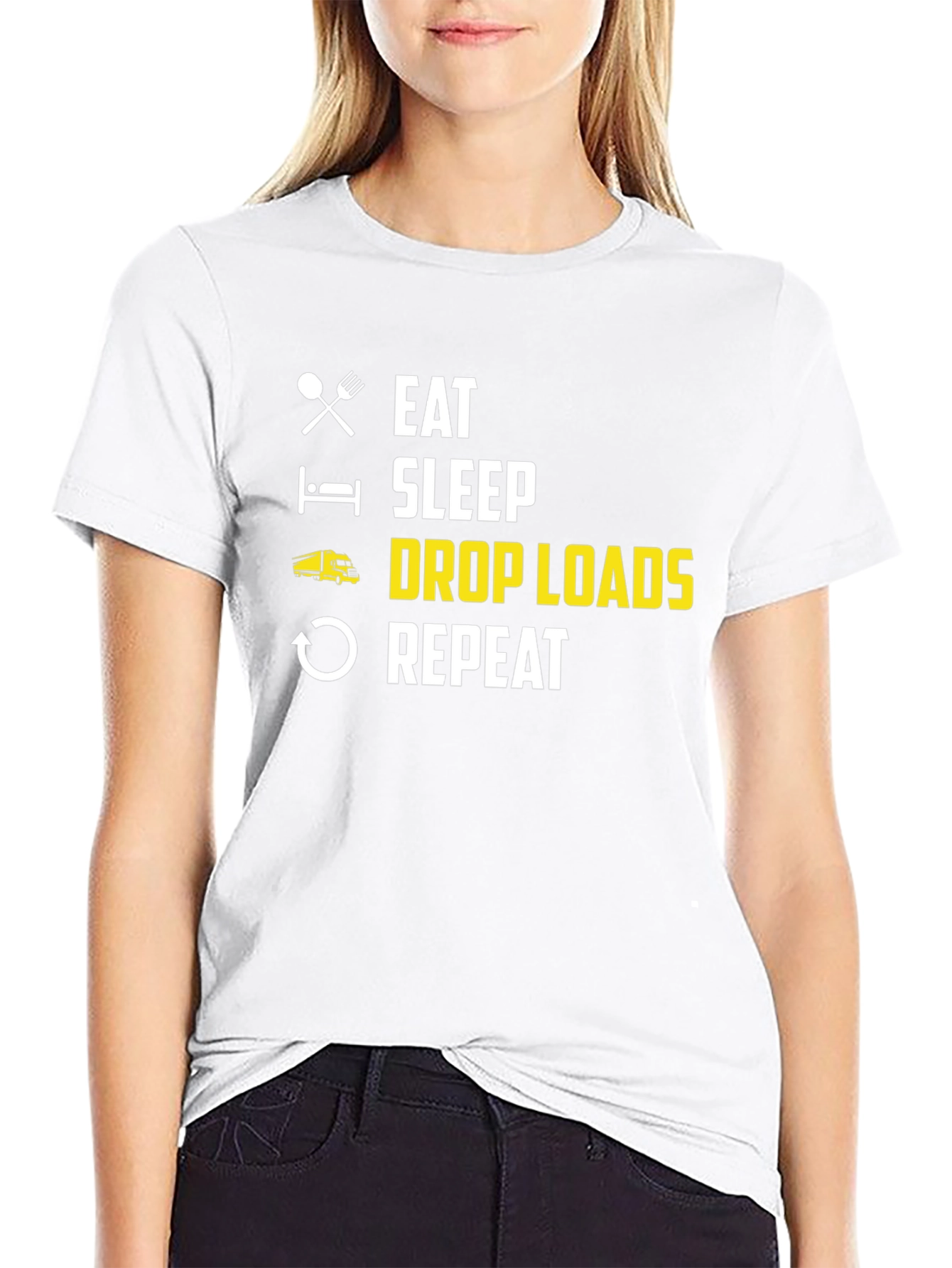 Eat Sleep Drop Loads Repeat Trucker T-Shirt
