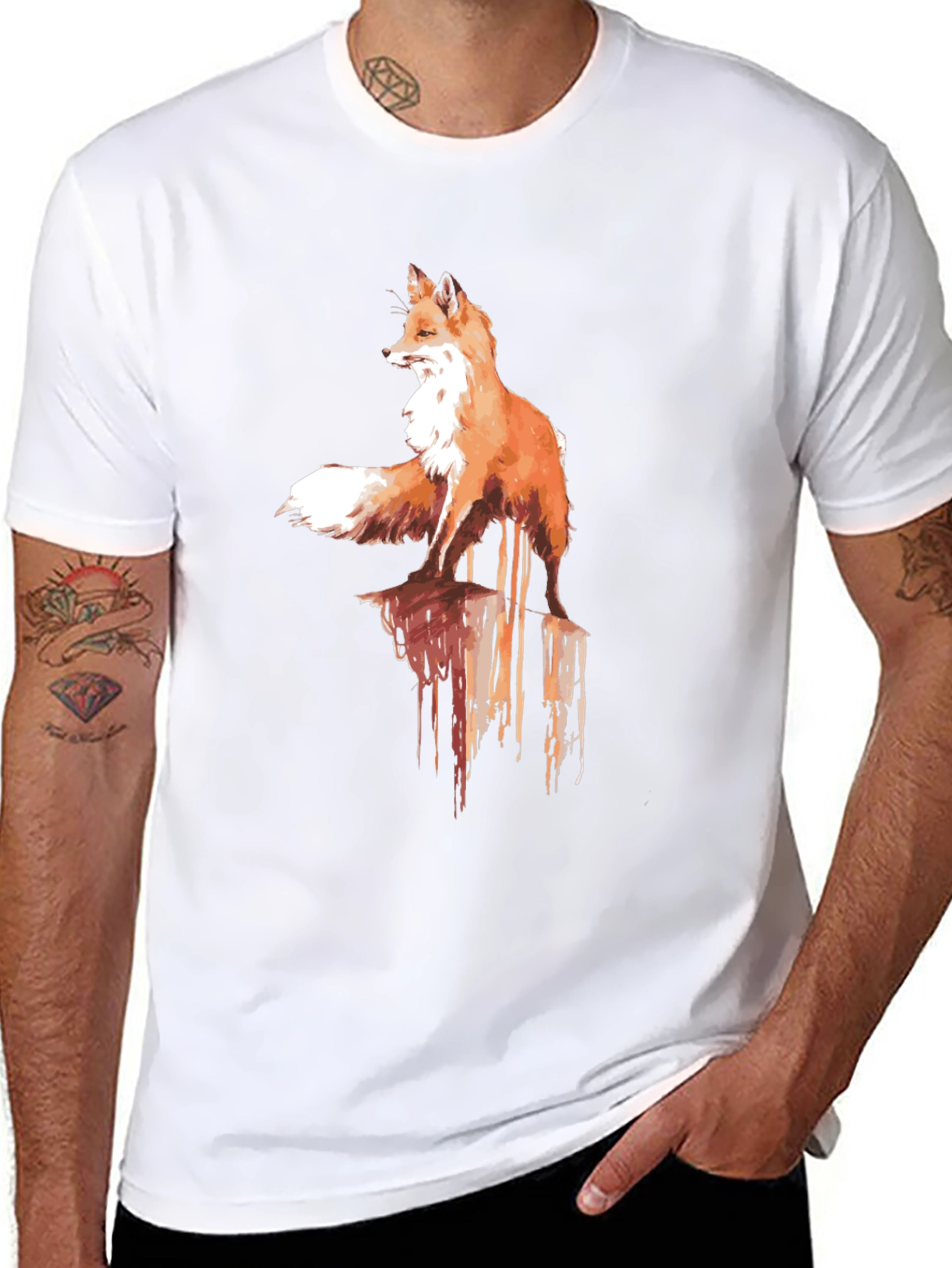 Mens Fox Graphic Tee - Stylish & Unique