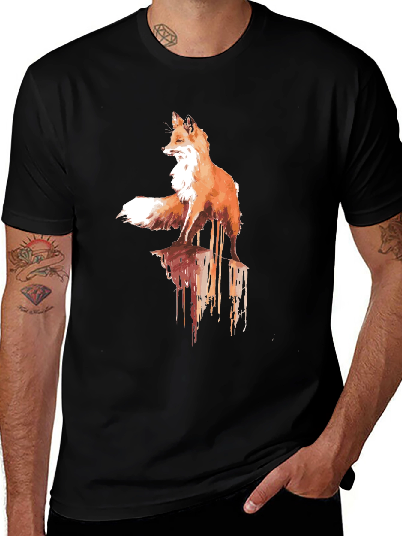 Mens Fox Graphic Tee - Stylish & Unique