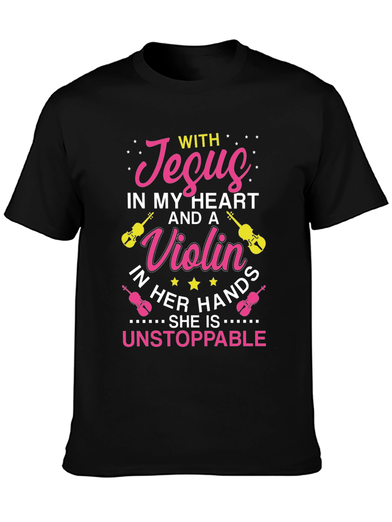 Jesus and Violin Graphic Tee