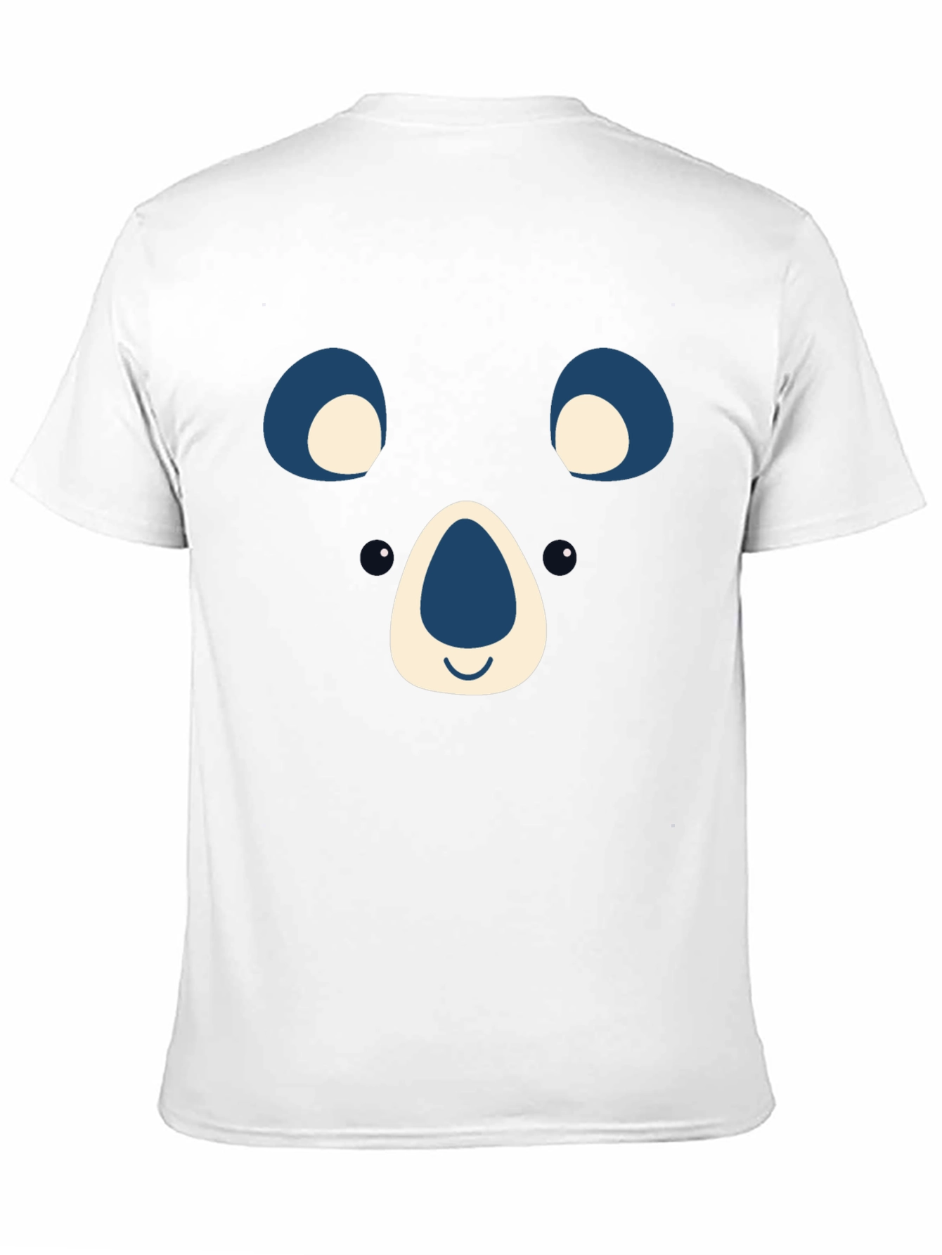 Cute Bear Face Graphic Tee - Black