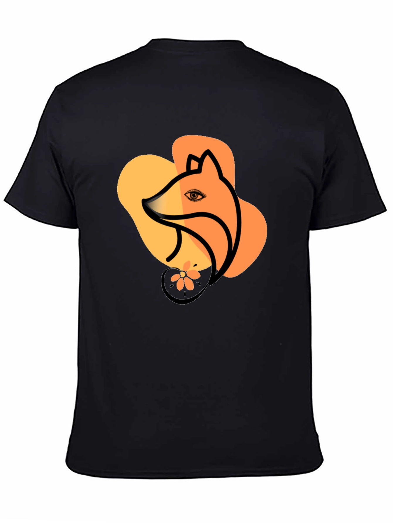 Fox Graphic Black T-Shirt Stylish Unisex Tee