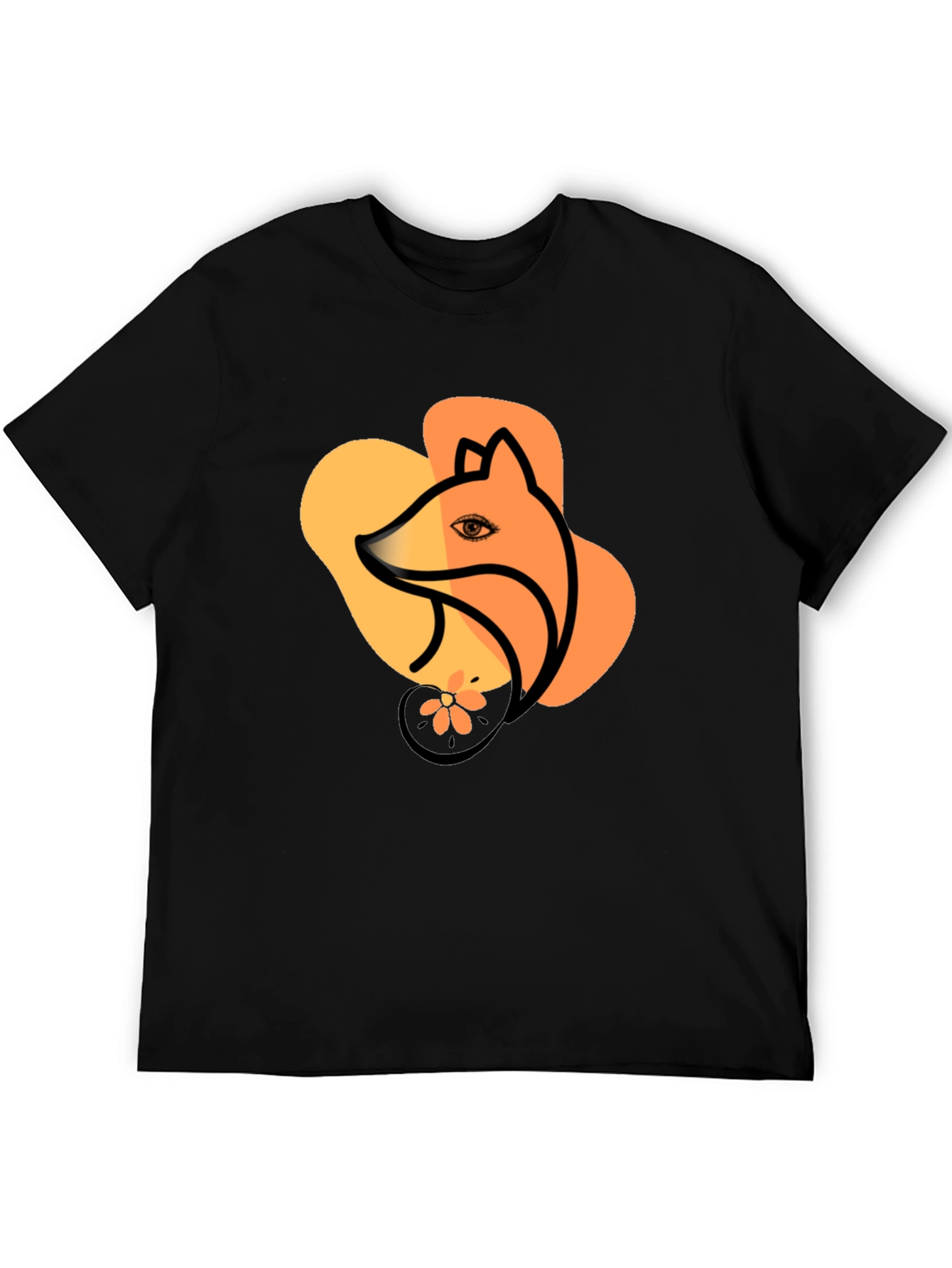 Fox Graphic Black T-Shirt Stylish Unisex Tee