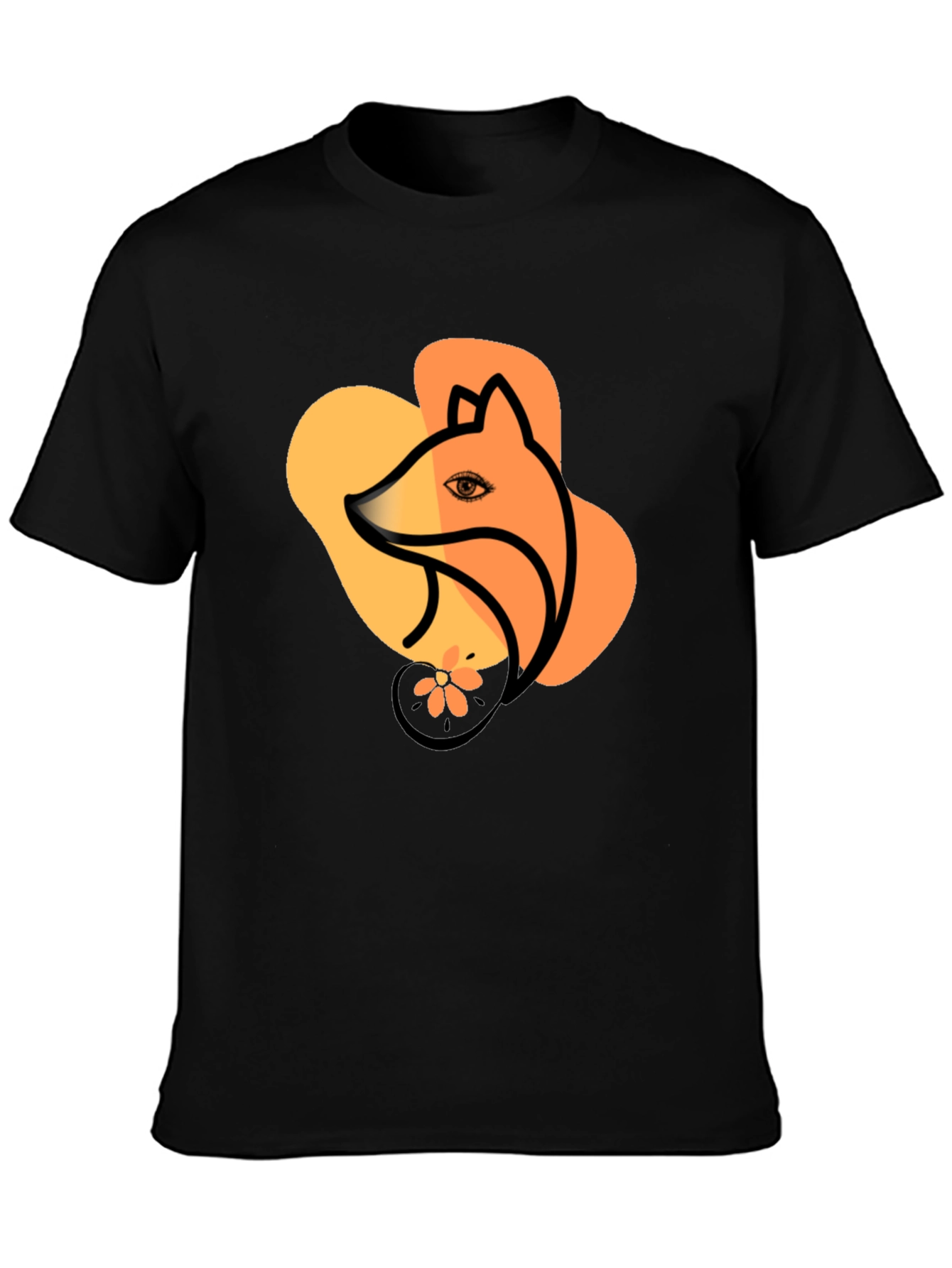 Fox Graphic Black T-Shirt Stylish Unisex Tee