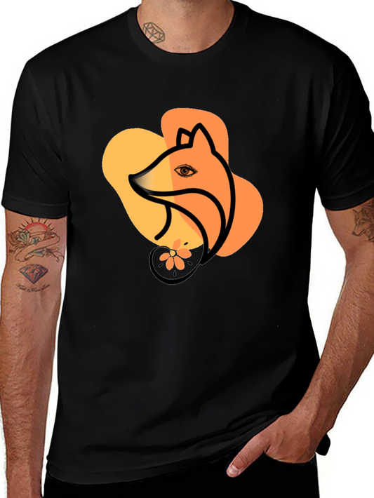 Fox Graphic Black T-Shirt Stylish Unisex Tee