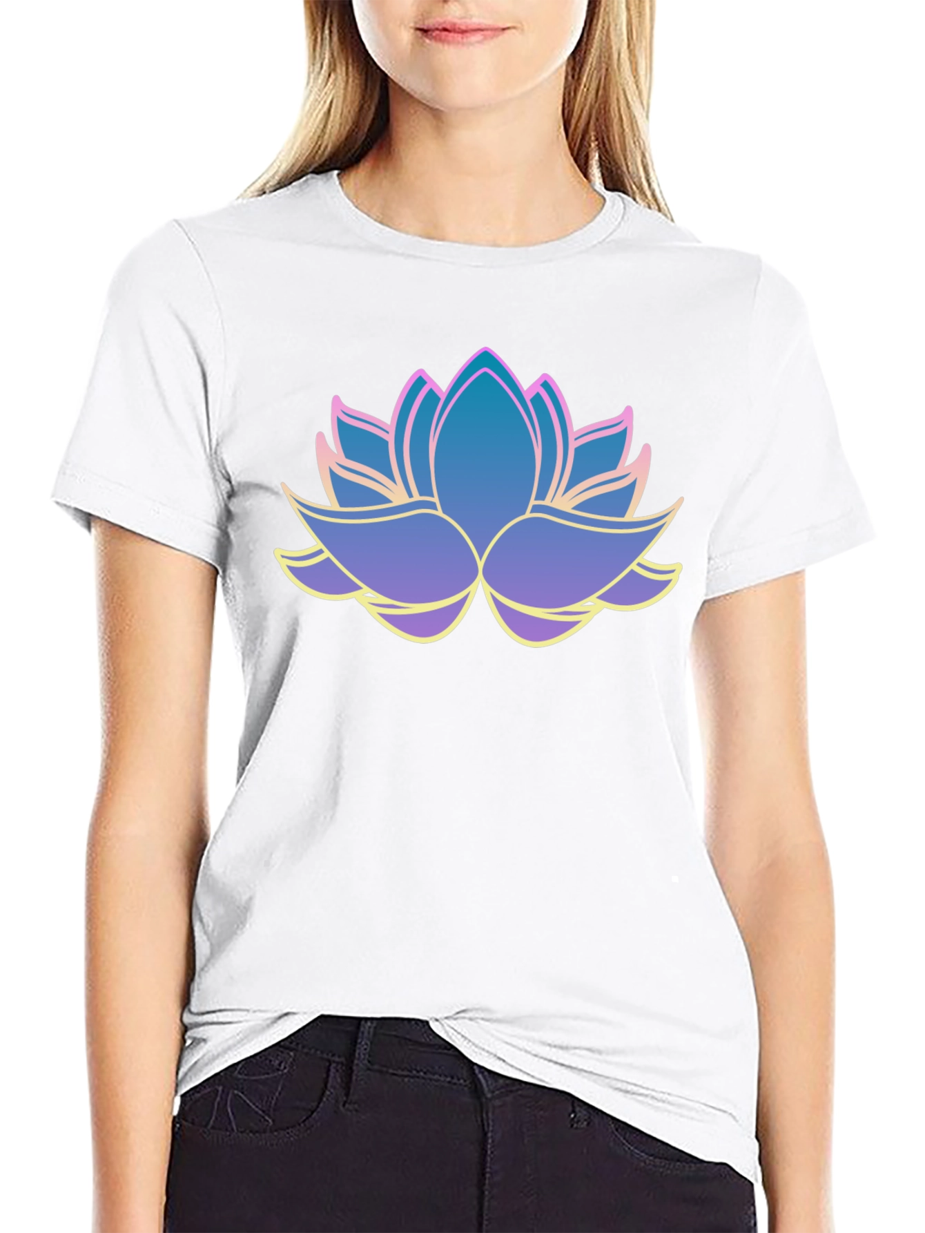 Lotus Flower Graphic Tee - Mens Black T-Shirt