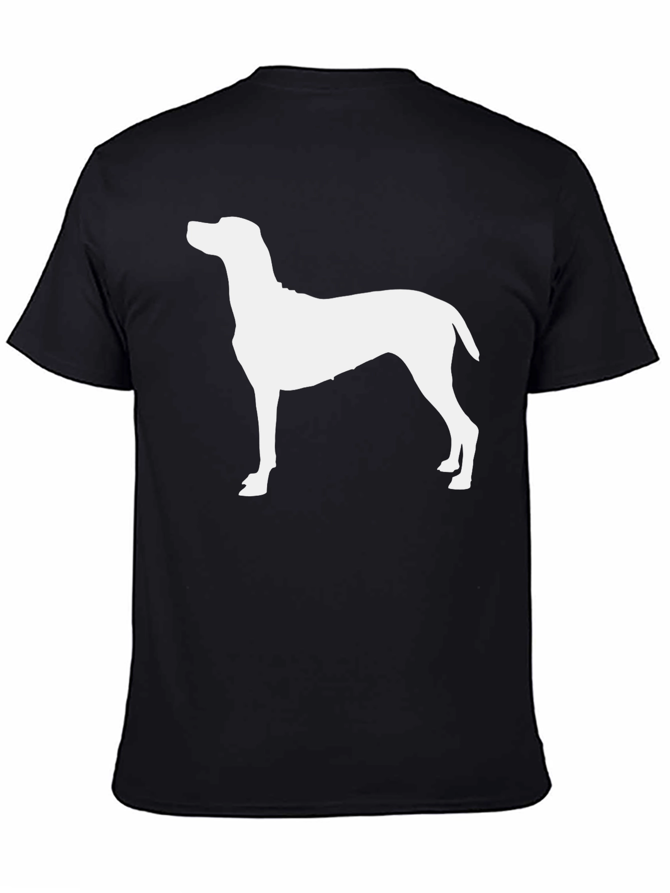 Dog Silhouette Graphic Tee - Black Cotton T-Shirt