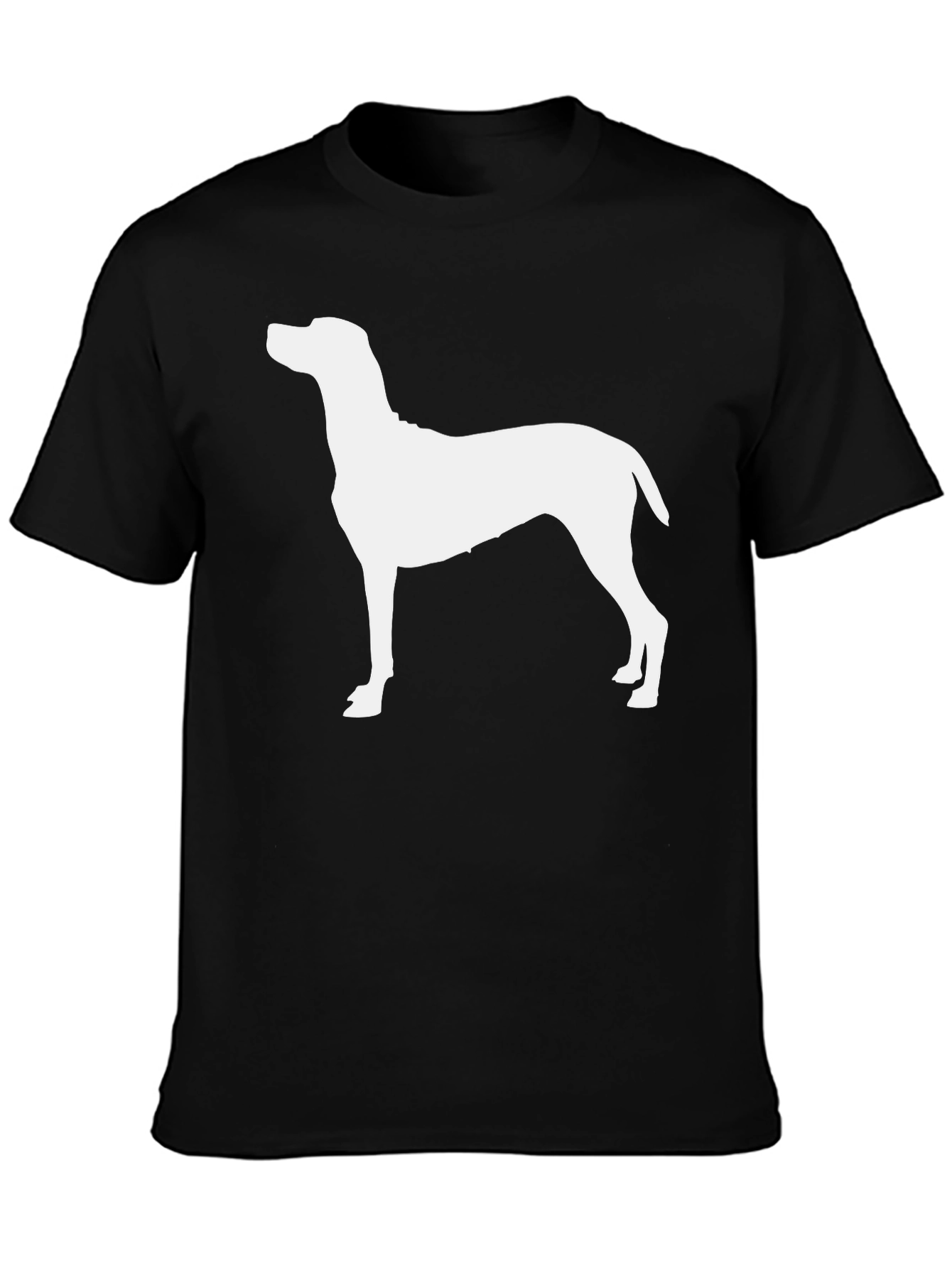 Dog Silhouette Graphic Tee - Black Cotton T-Shirt