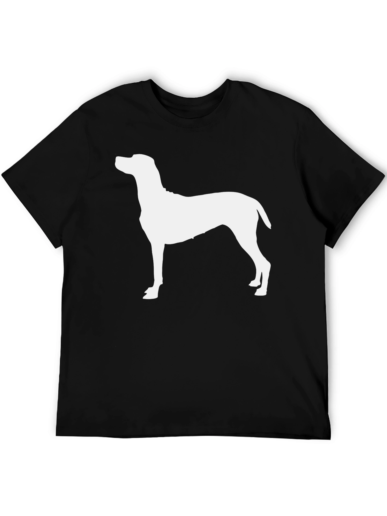 Dog Silhouette Graphic Tee - Black Cotton T-Shirt