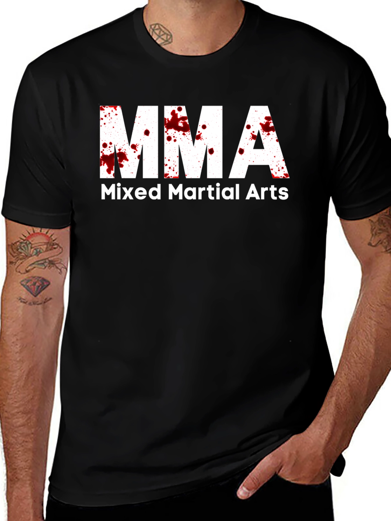 MMA Mixed Martial Arts Bloody Splatter T-Shirt