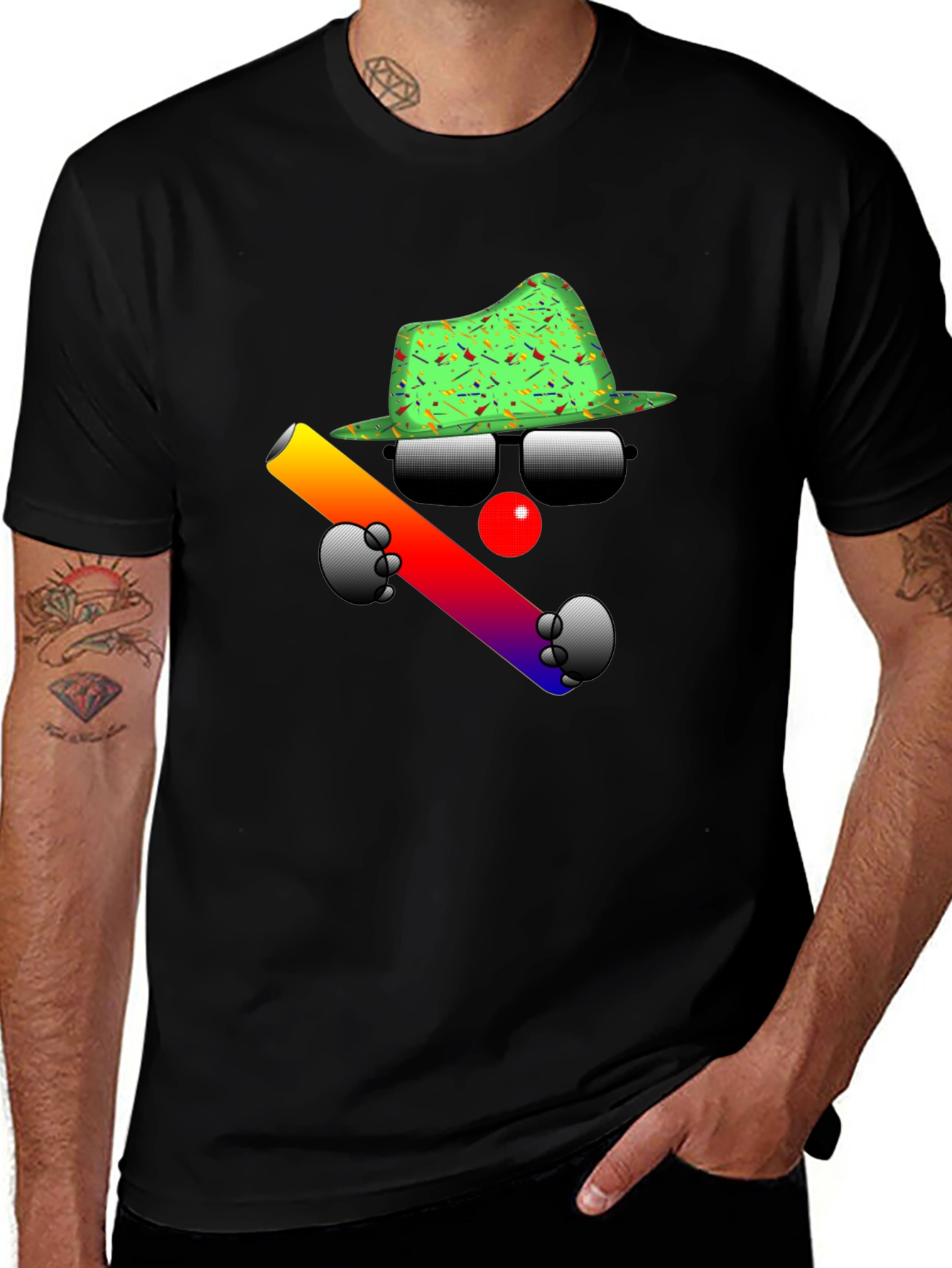 Cool Clown Graphic Black T-Shirt