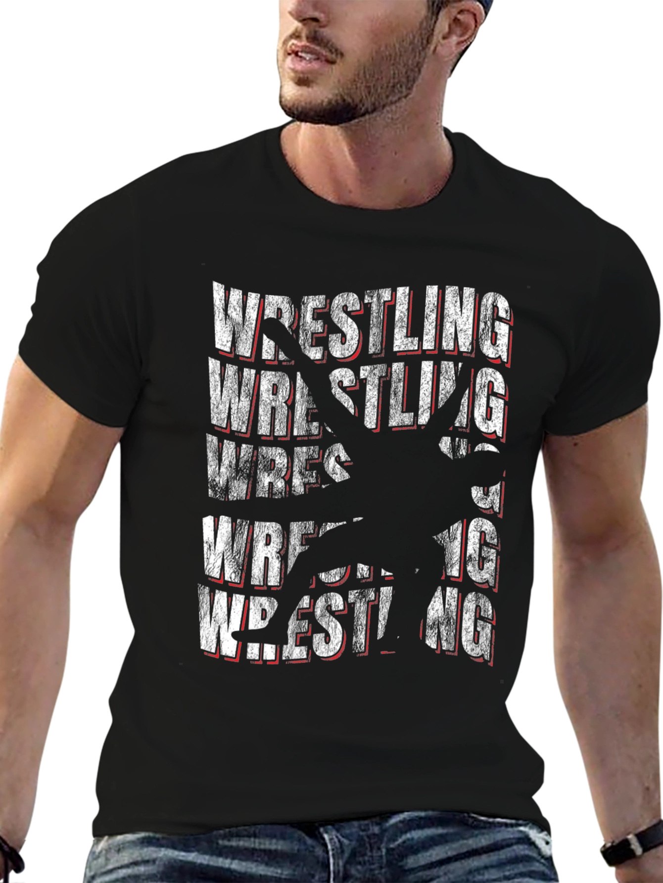 Wrestling Graphic Tee - Black