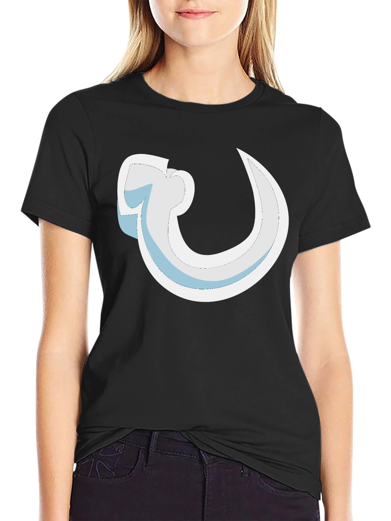 Abstract Curve Graphic Black T-Shirt