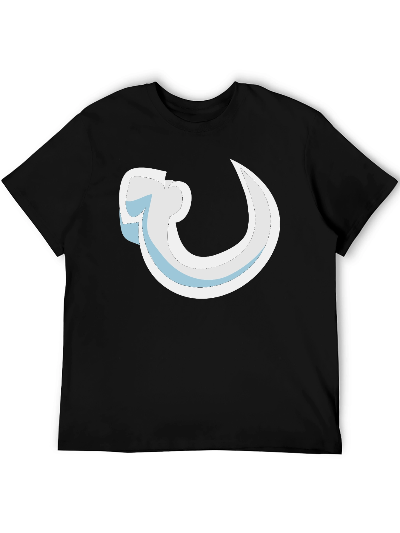 Abstract Curve Graphic Black T-Shirt