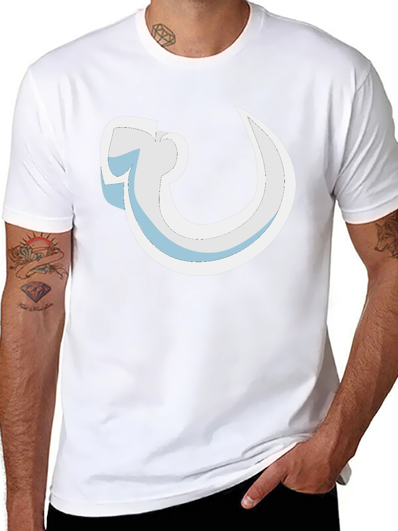 Abstract Curve Graphic Black T-Shirt