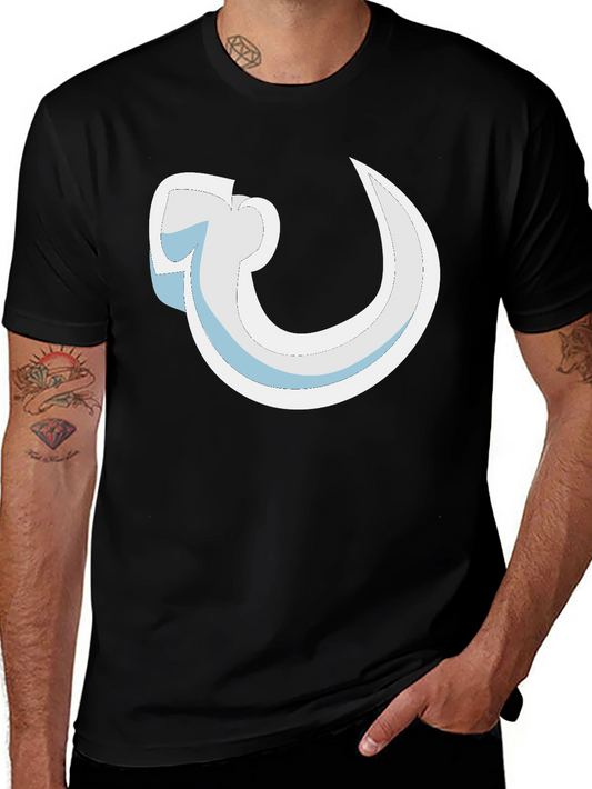Abstract Curve Graphic Black T-Shirt