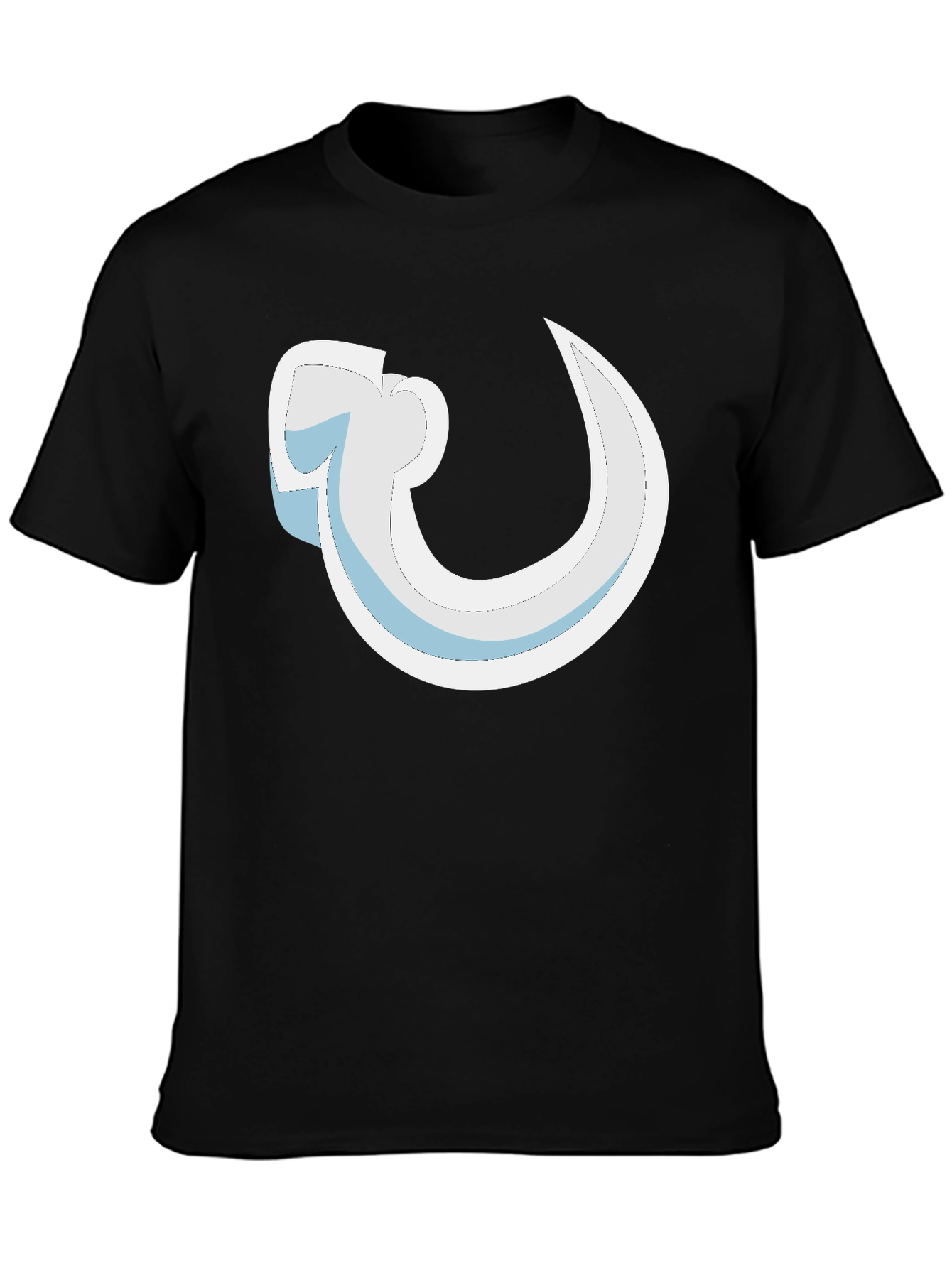 Abstract Curve Graphic Black T-Shirt