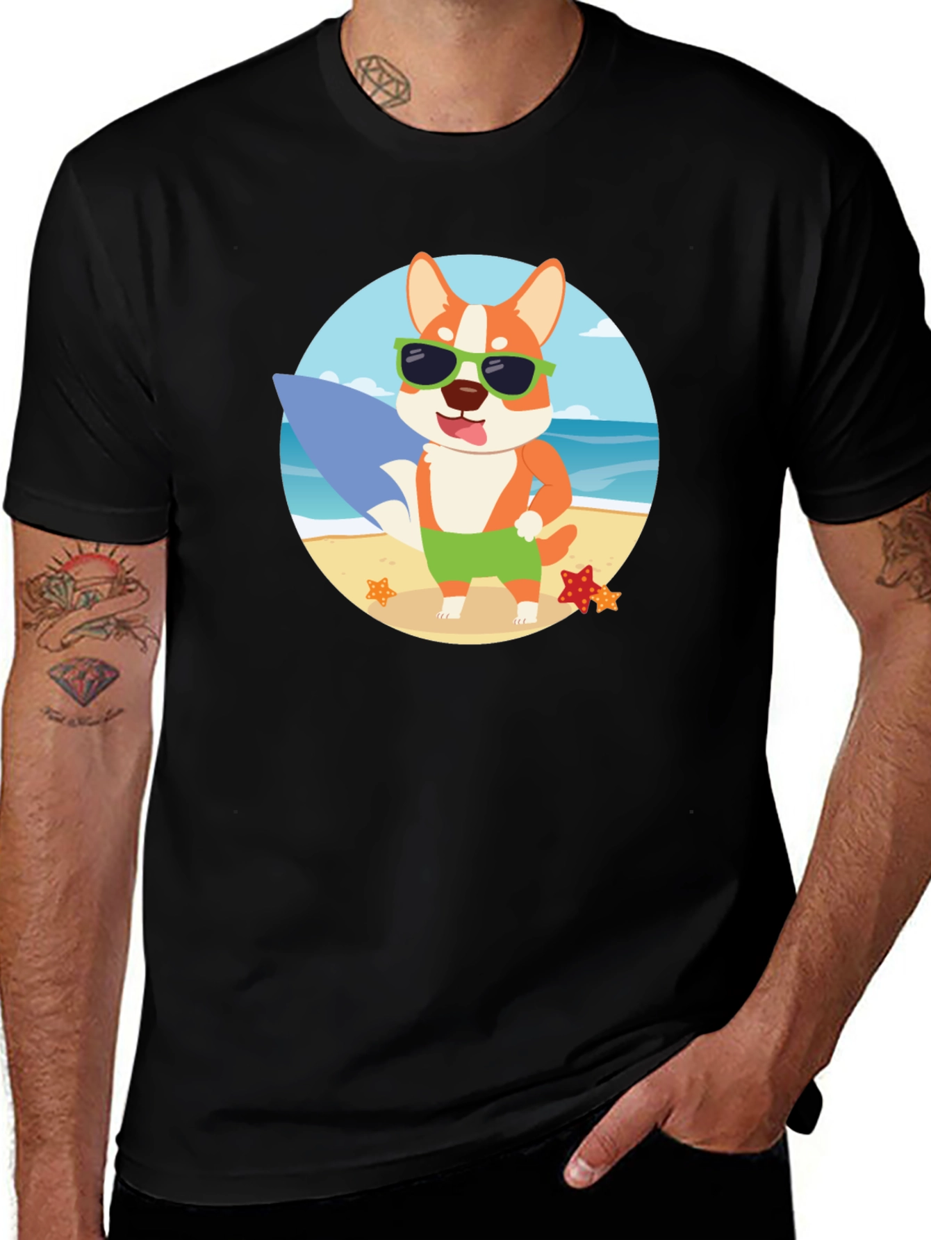 Surfer Dog T-Shirt - Beach Vibes!