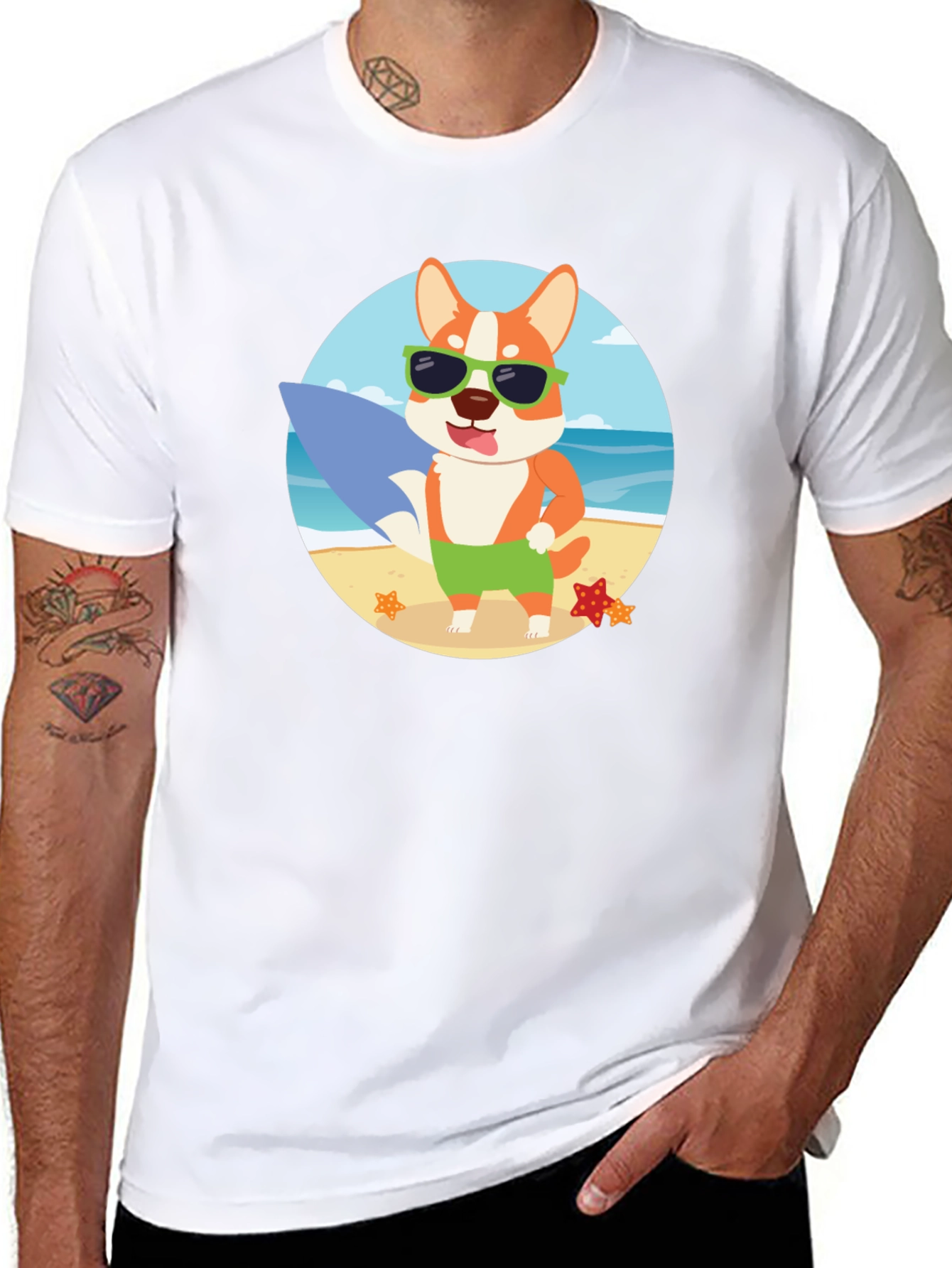 Surfer Dog T-Shirt - Beach Vibes!