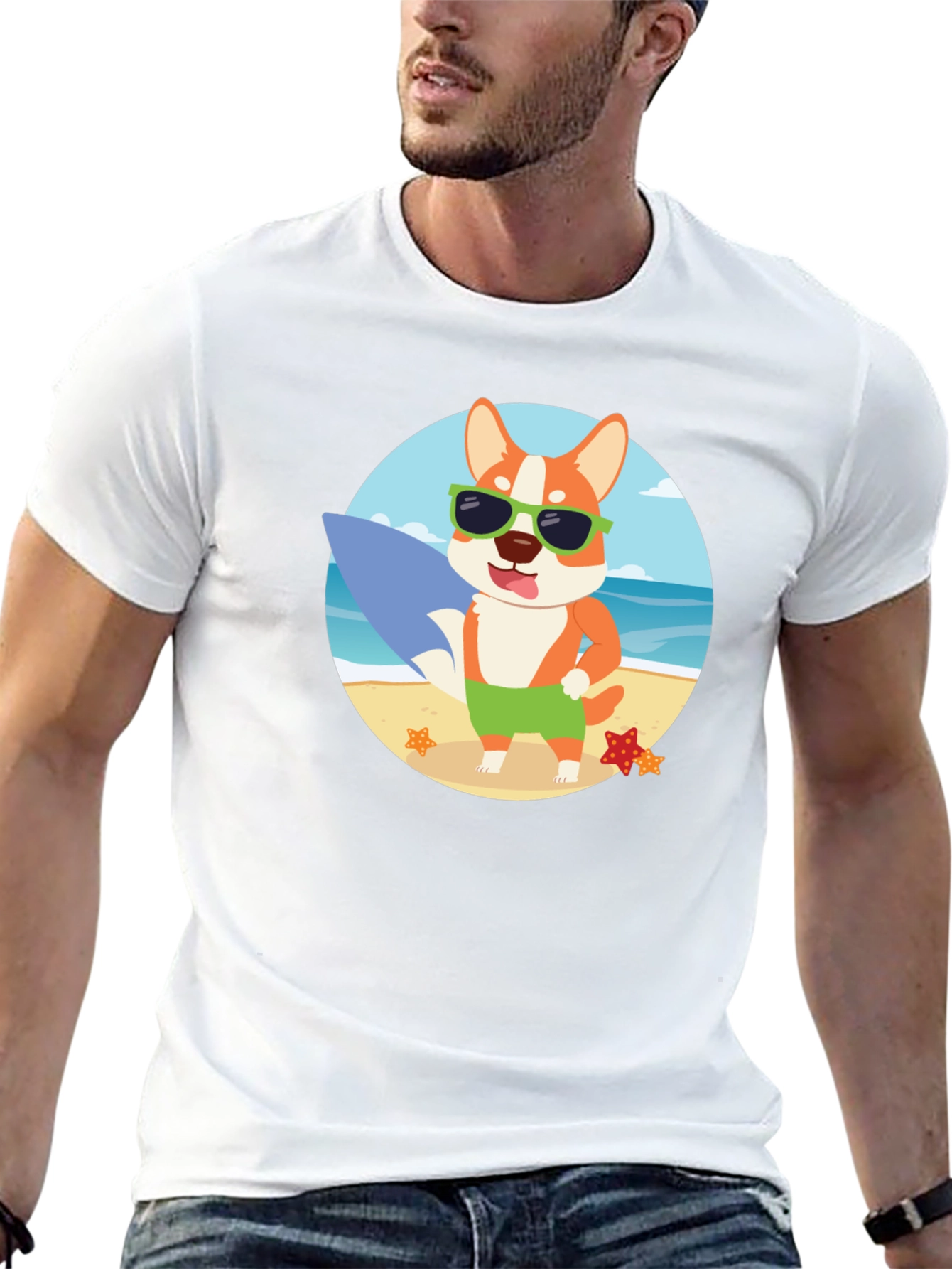Surfer Dog T-Shirt - Beach Vibes!