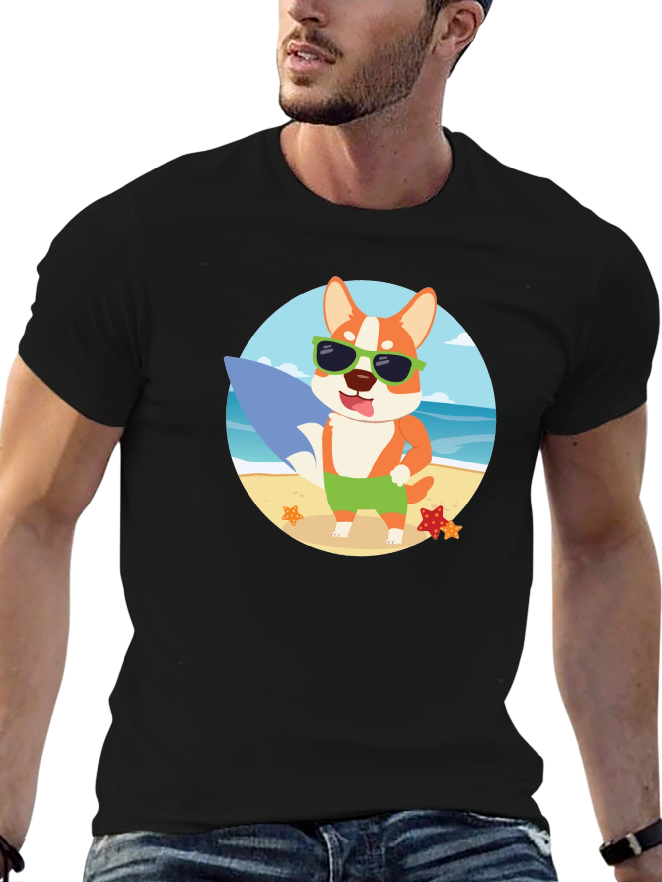 Surfer Dog T-Shirt - Beach Vibes!