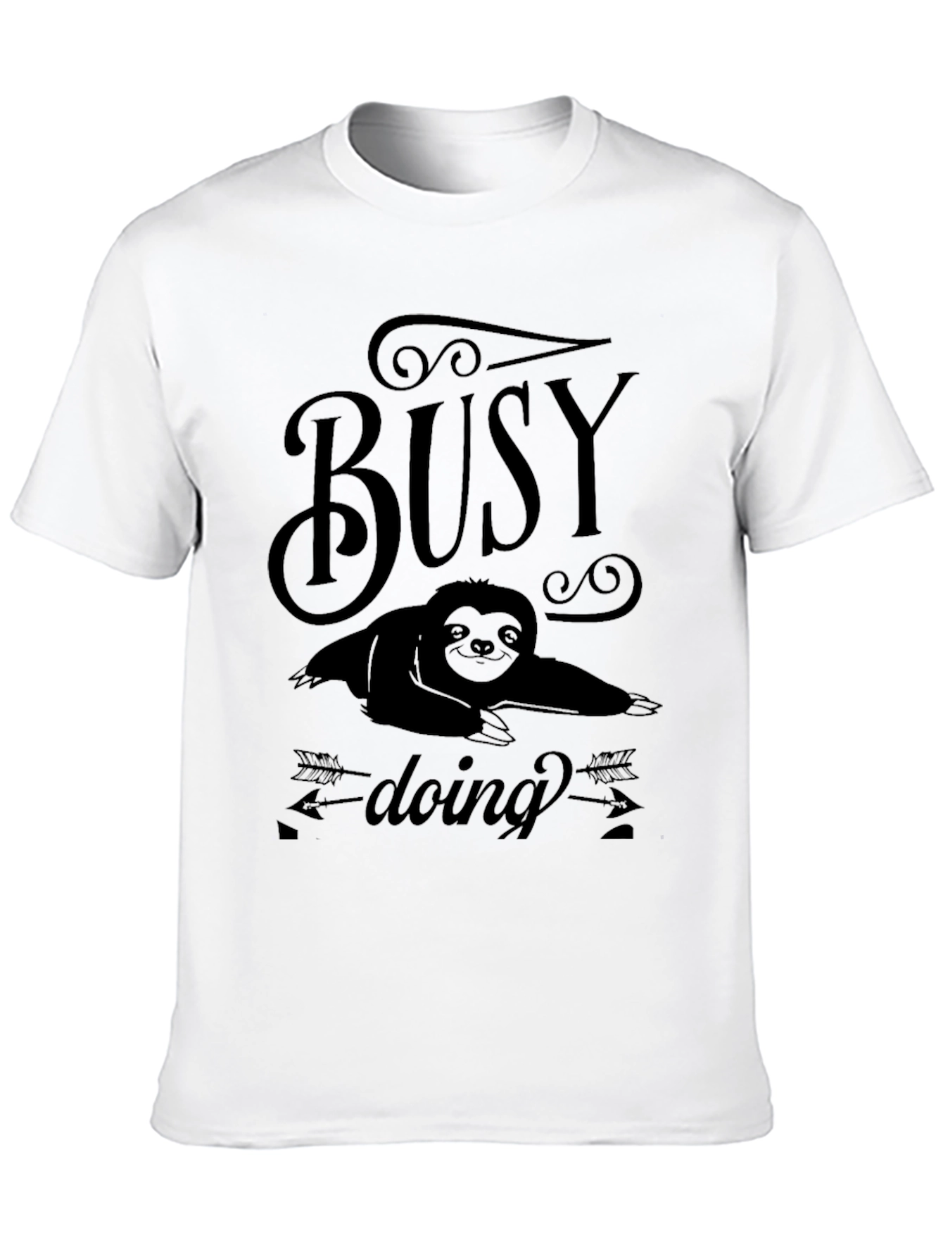 Busy Doing Nothing Sloth Graphic Tee - Black