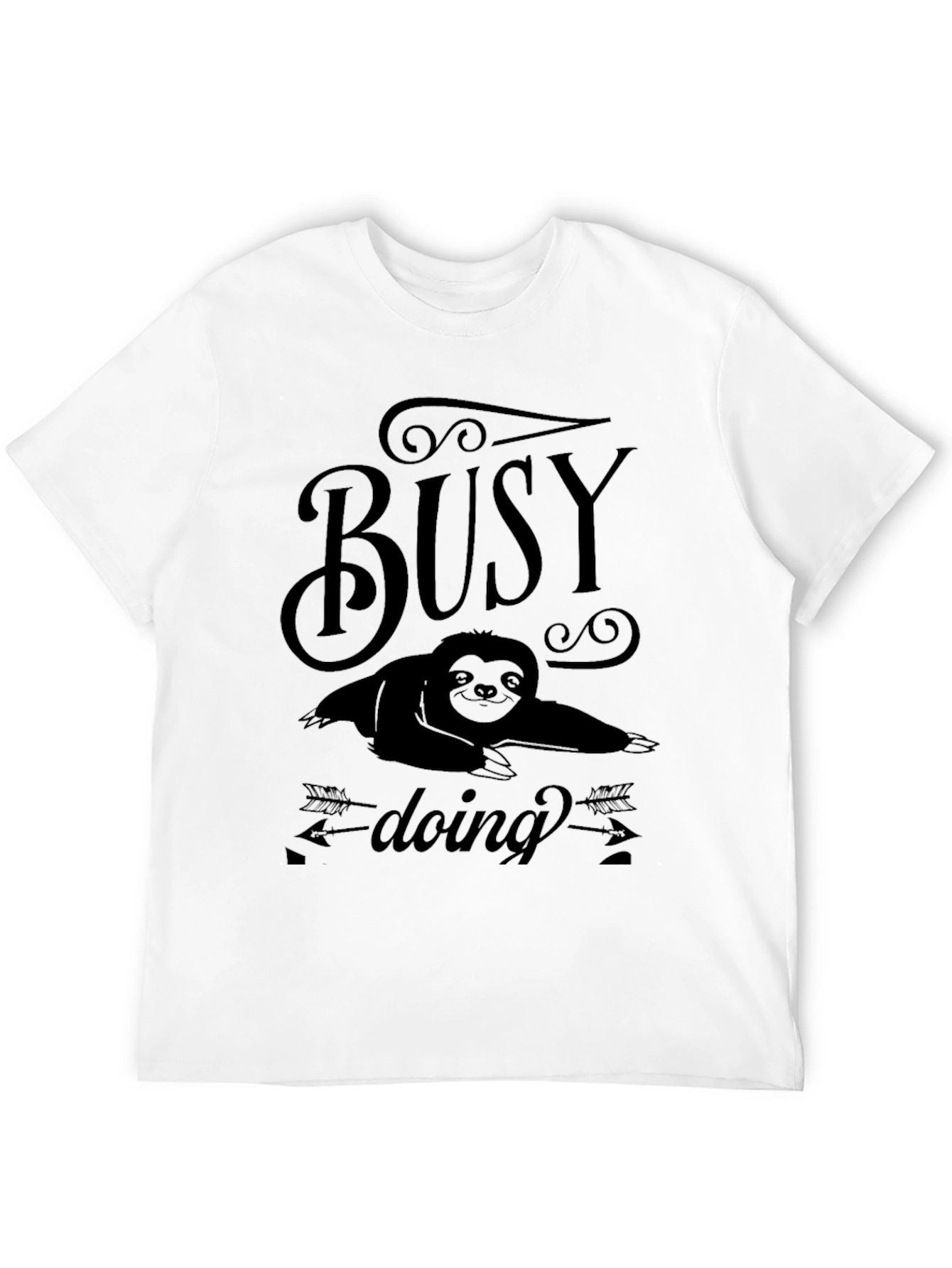 Busy Doing Nothing Sloth Graphic Tee - Black