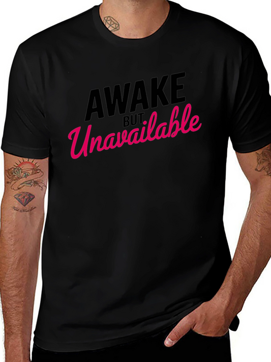 Awake But Unavailable Graphic Tee - Black
