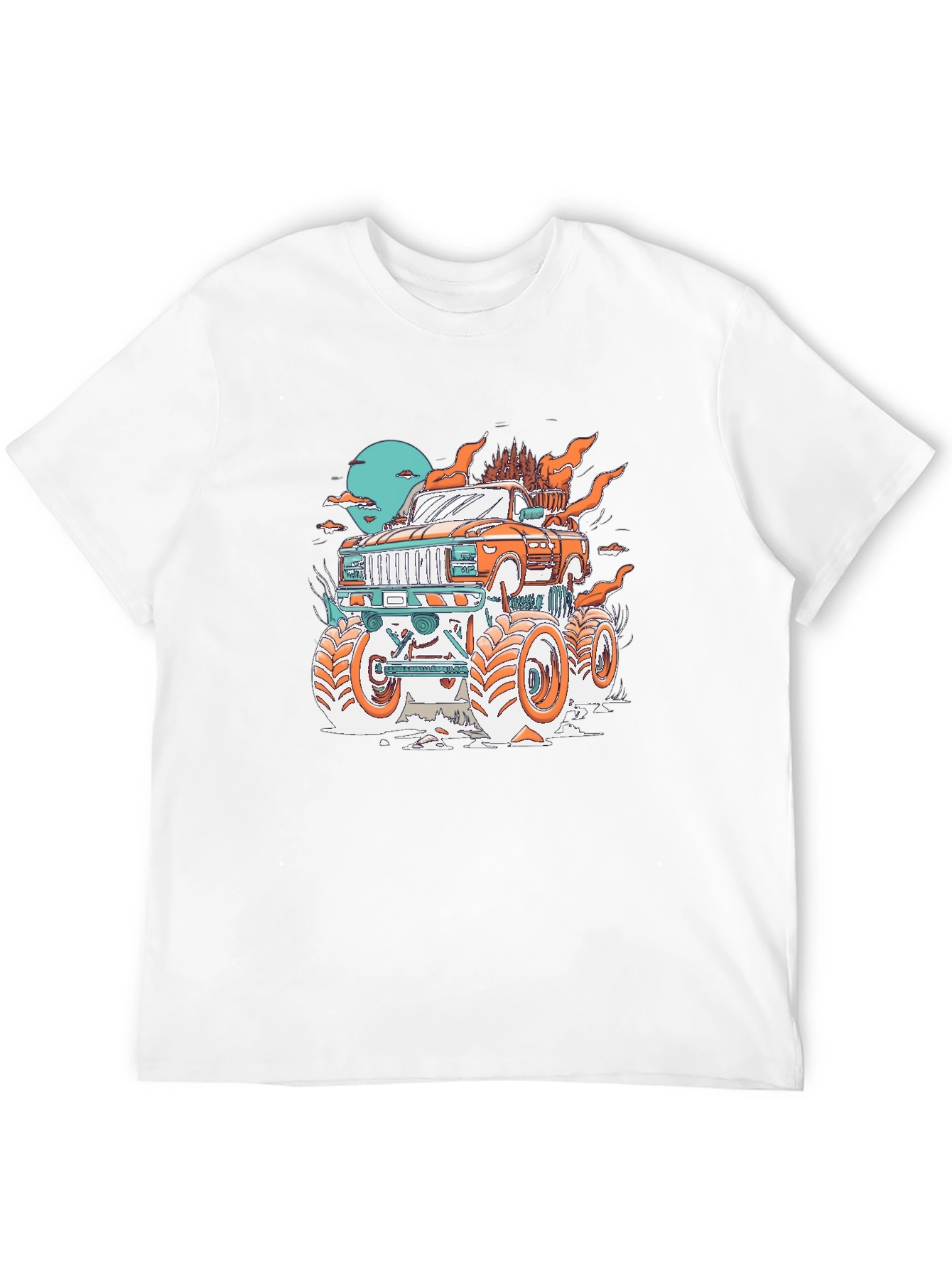 Monster Truck Graphic Print Black T-Shirt