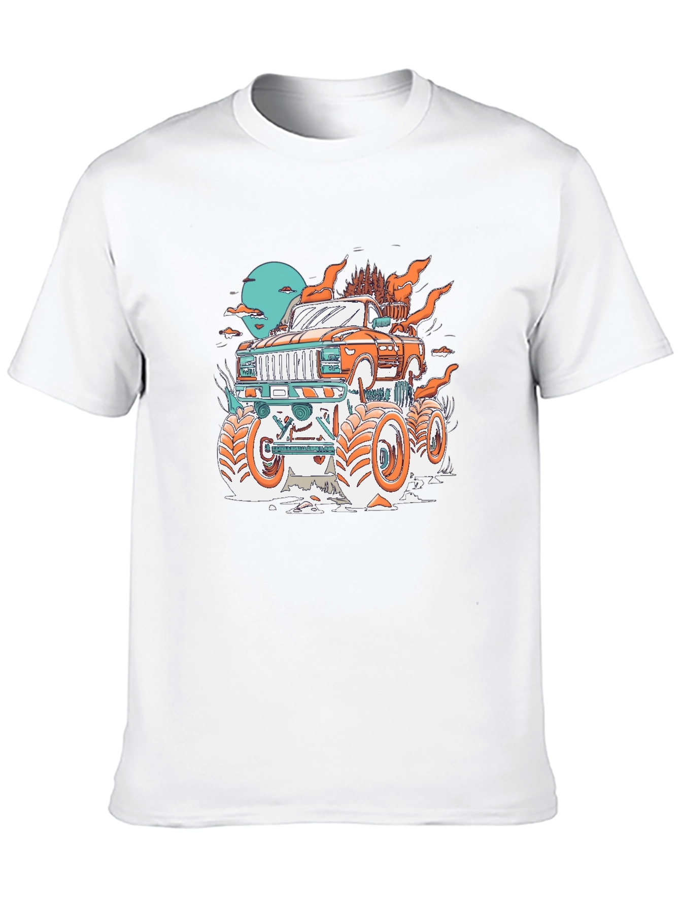 Monster Truck Graphic Print Black T-Shirt