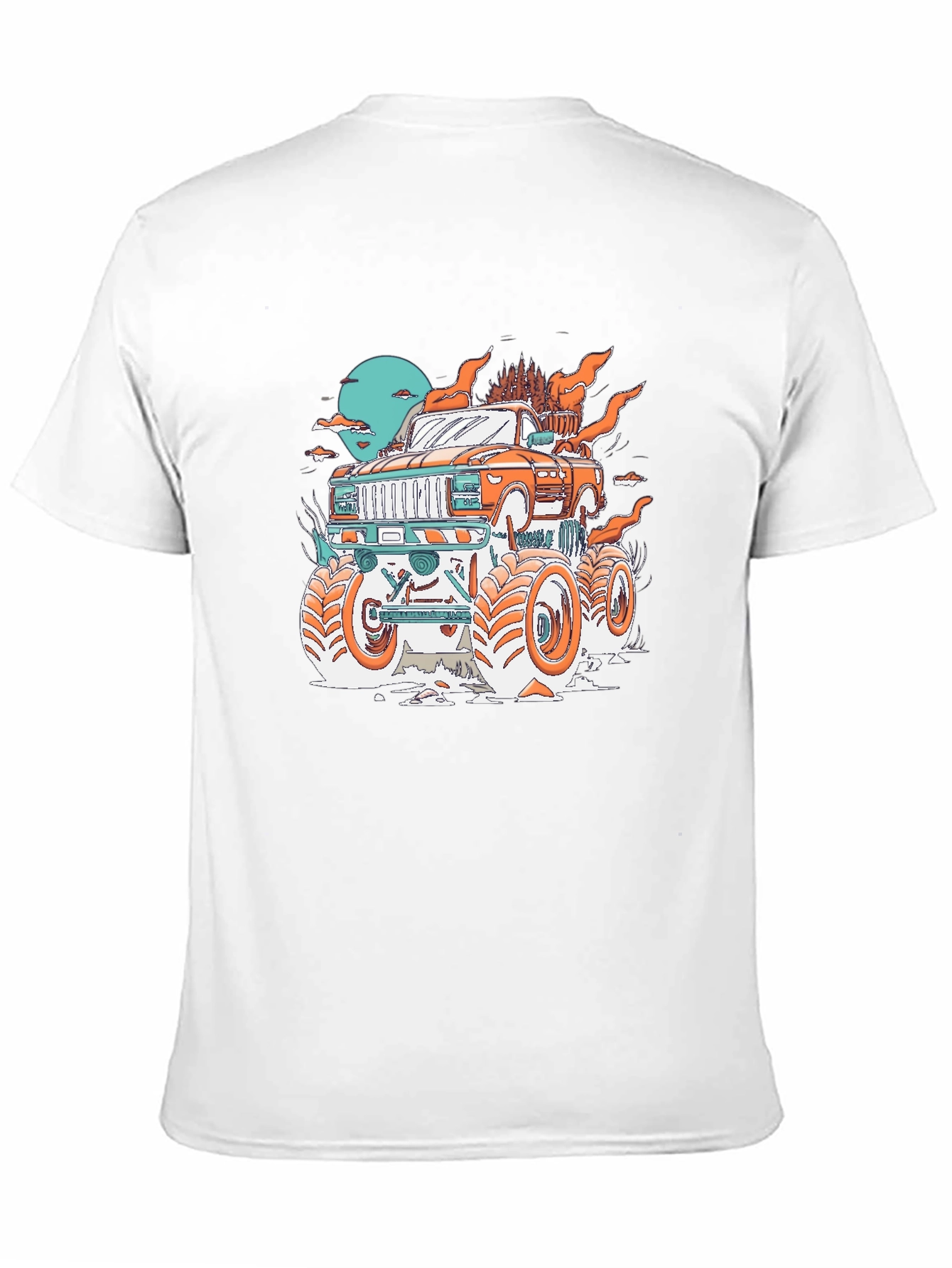 Monster Truck Graphic Print Black T-Shirt