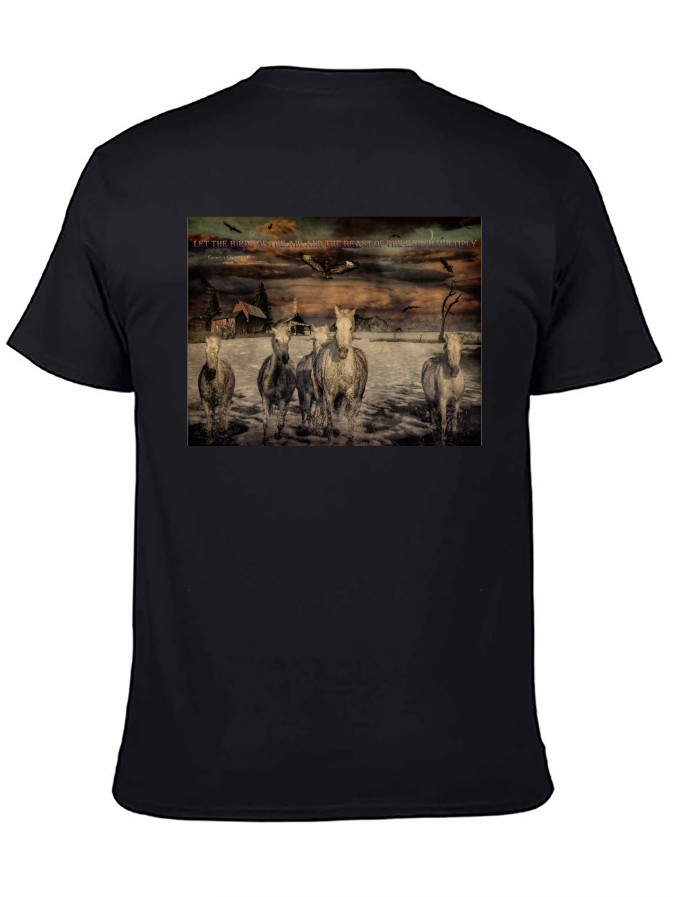 Genesis Chapter One Horses Graphic T-Shirt