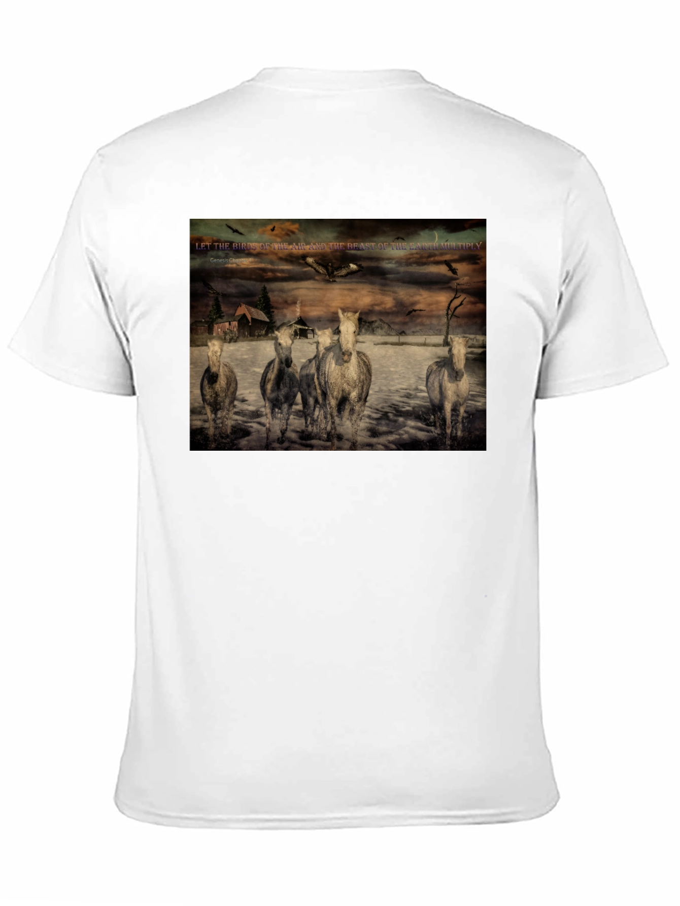 Genesis Chapter One Horses Graphic T-Shirt