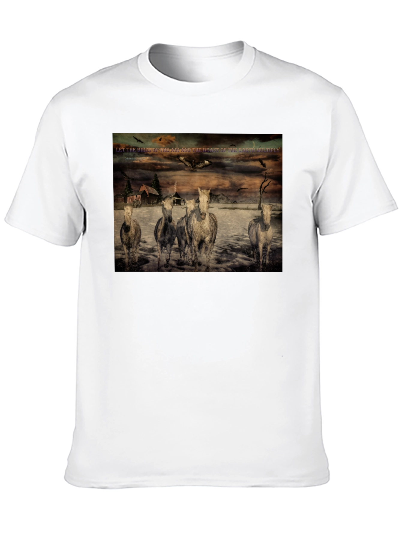 Genesis Chapter One Horses Graphic T-Shirt