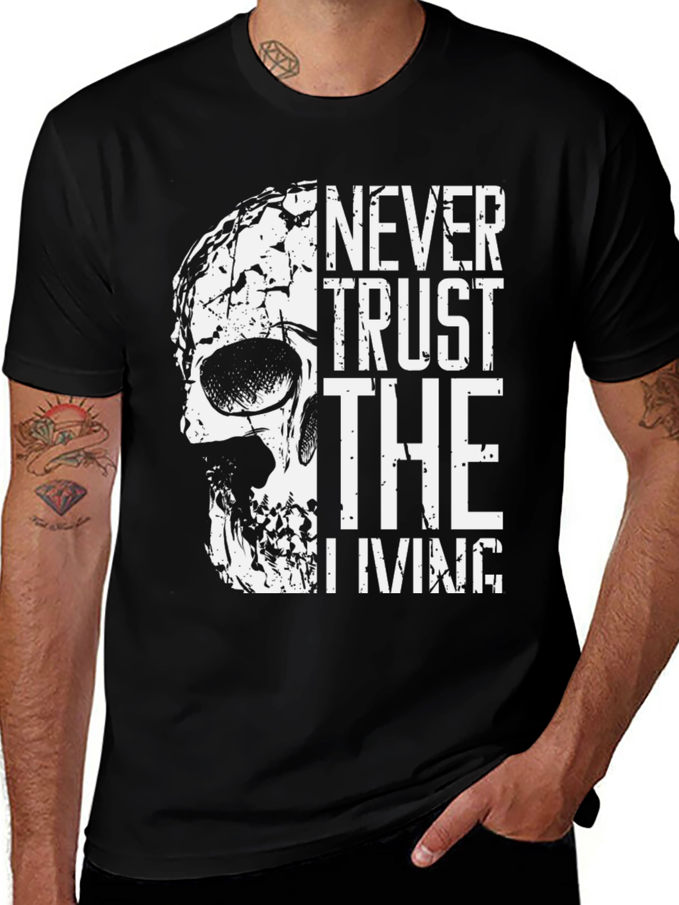 Never Trust the Living Skull Graphic Tee