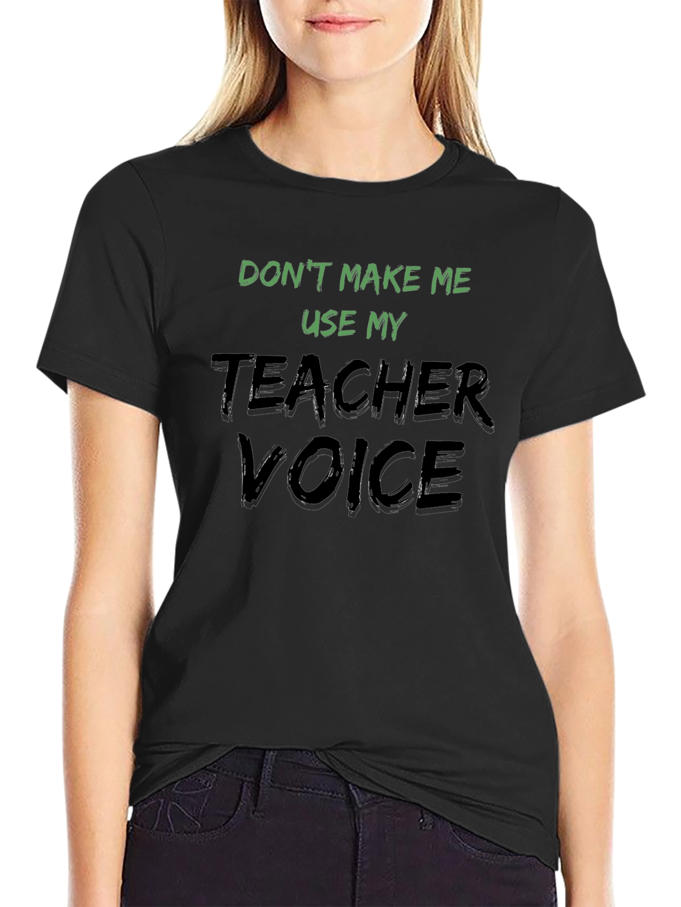 Teacher Voice Black T-Shirt Funny