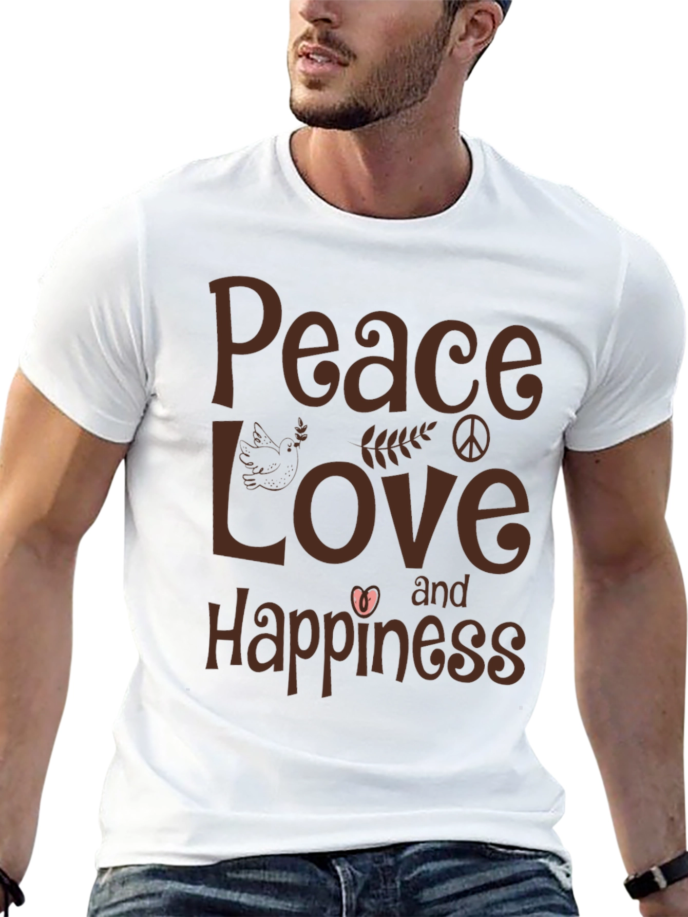 Peace Love and Happiness Graphic T-Shirt