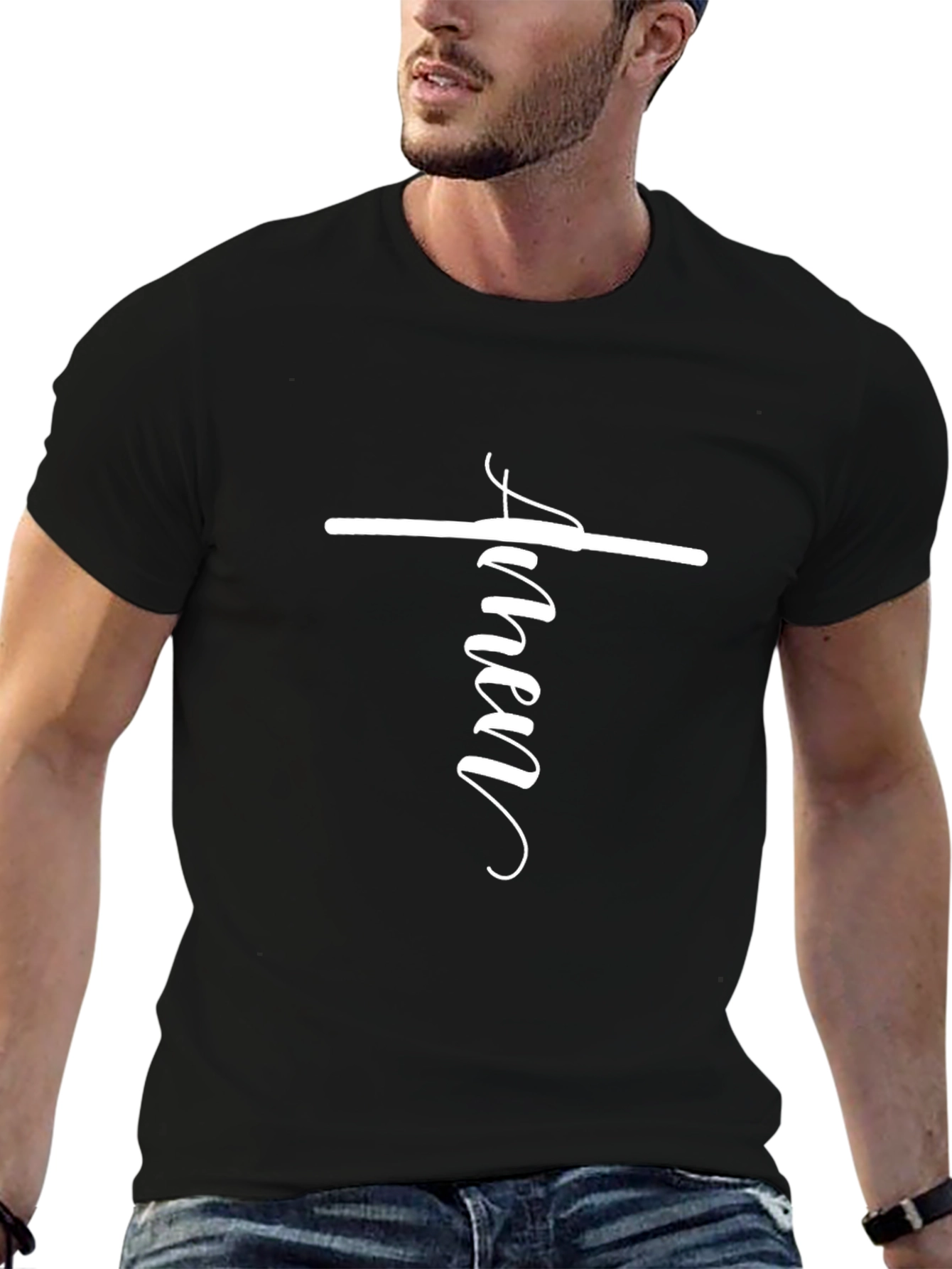 Amen Cross Graphic Tee - Black